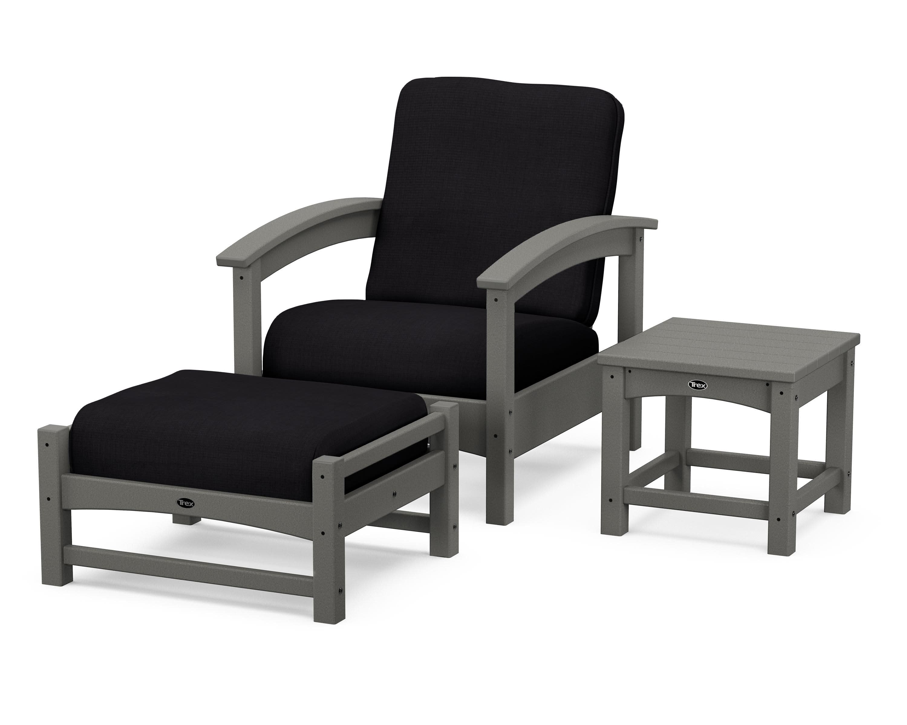 Rockport 3-Piece Deep Seating Set in Stepping Stone / Midnight Linen
