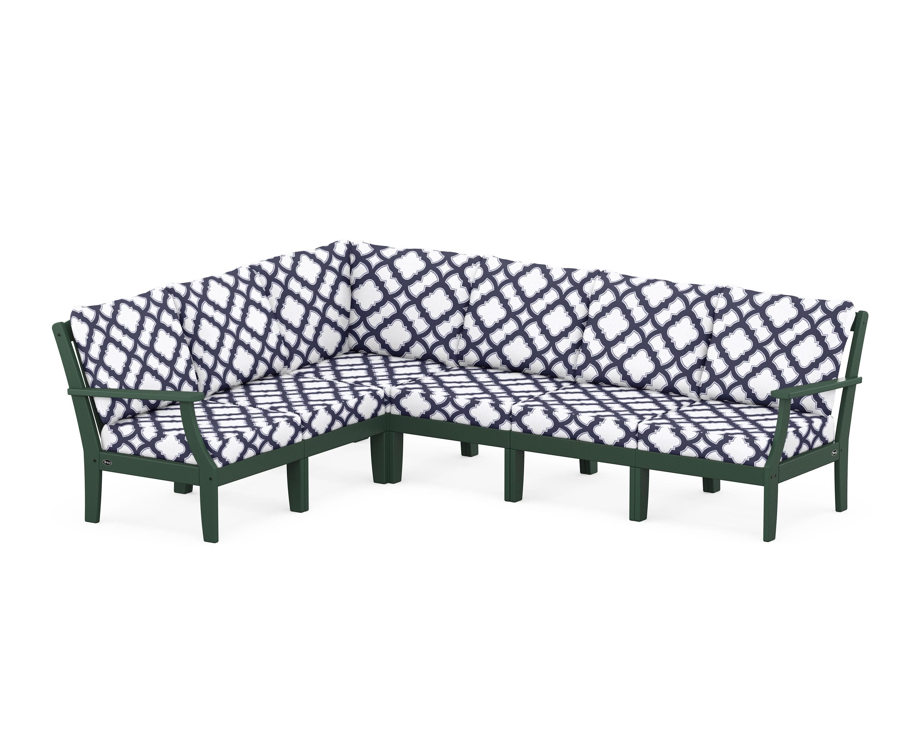Yacht Club Modular 6-Piece Deep Seating Set in Rainforest Canopy / Trellis Navy