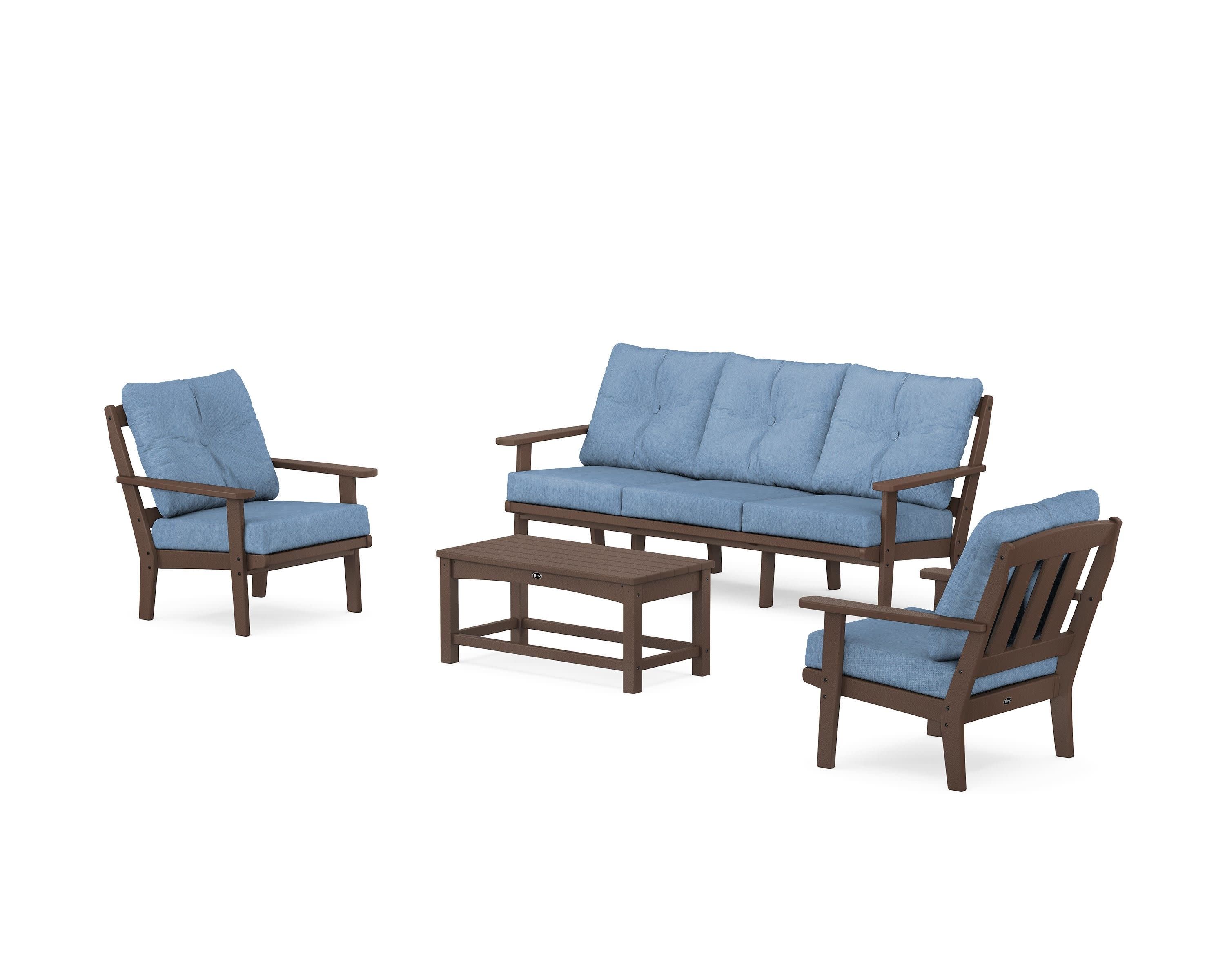 Cape Cod 4-Piece Deep Seating Set with Sofa in Vintage Lantern / Sky Blue