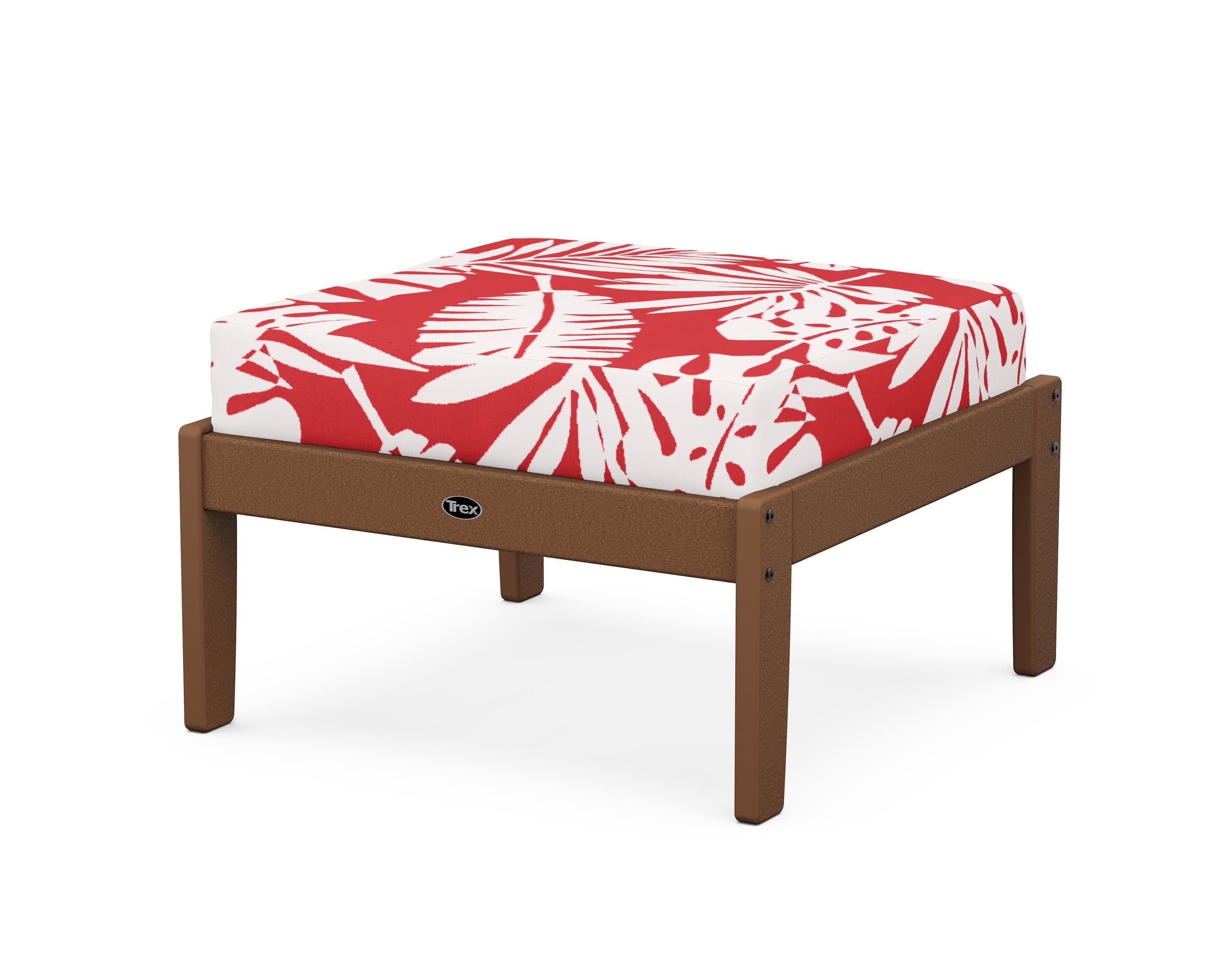 Yacht Club Deep Seating Ottoman in Tree House / Leaf Crimson