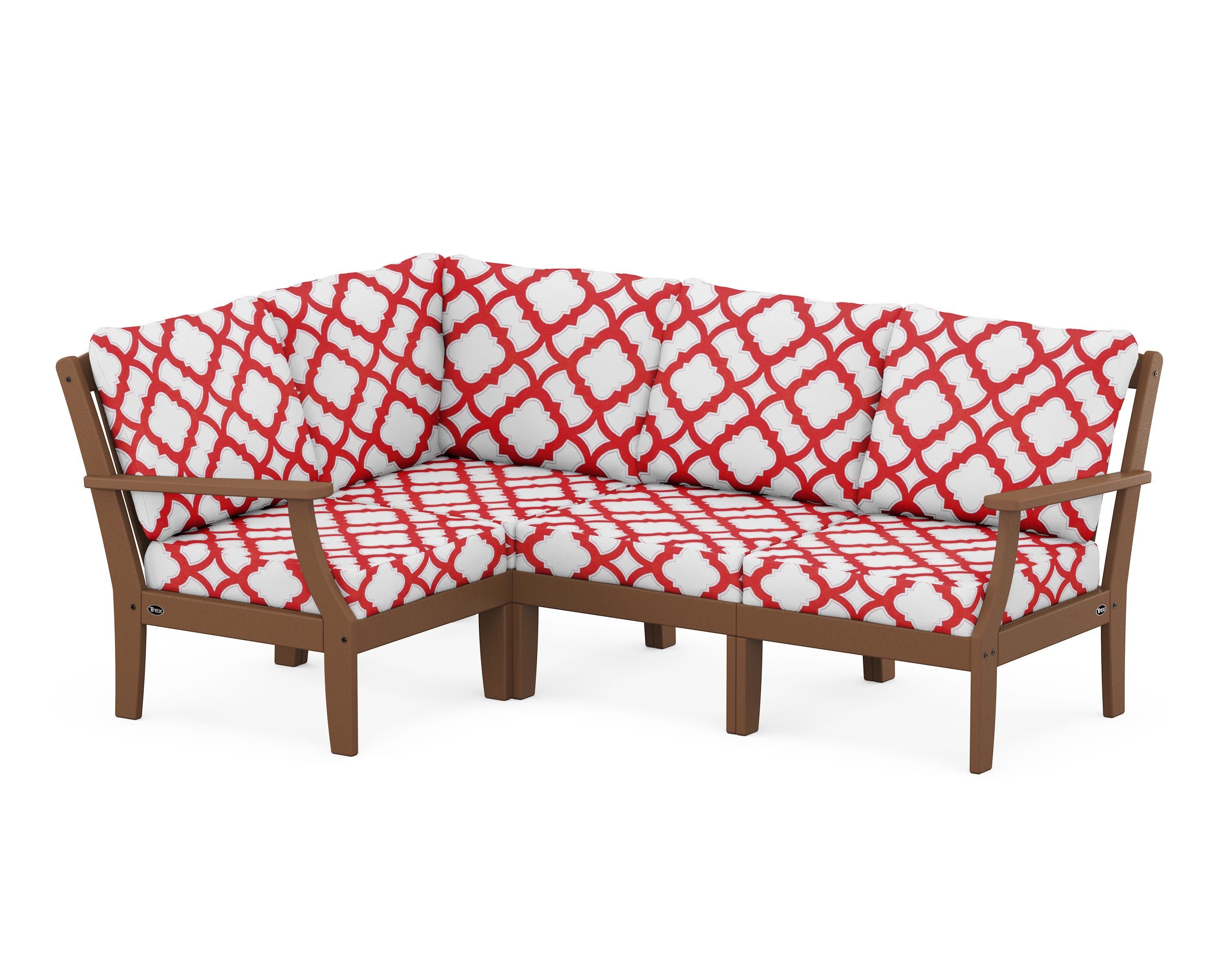 Yacht Club Modular 4-Piece Deep Seating Set in Tree House / Trellis Crimson