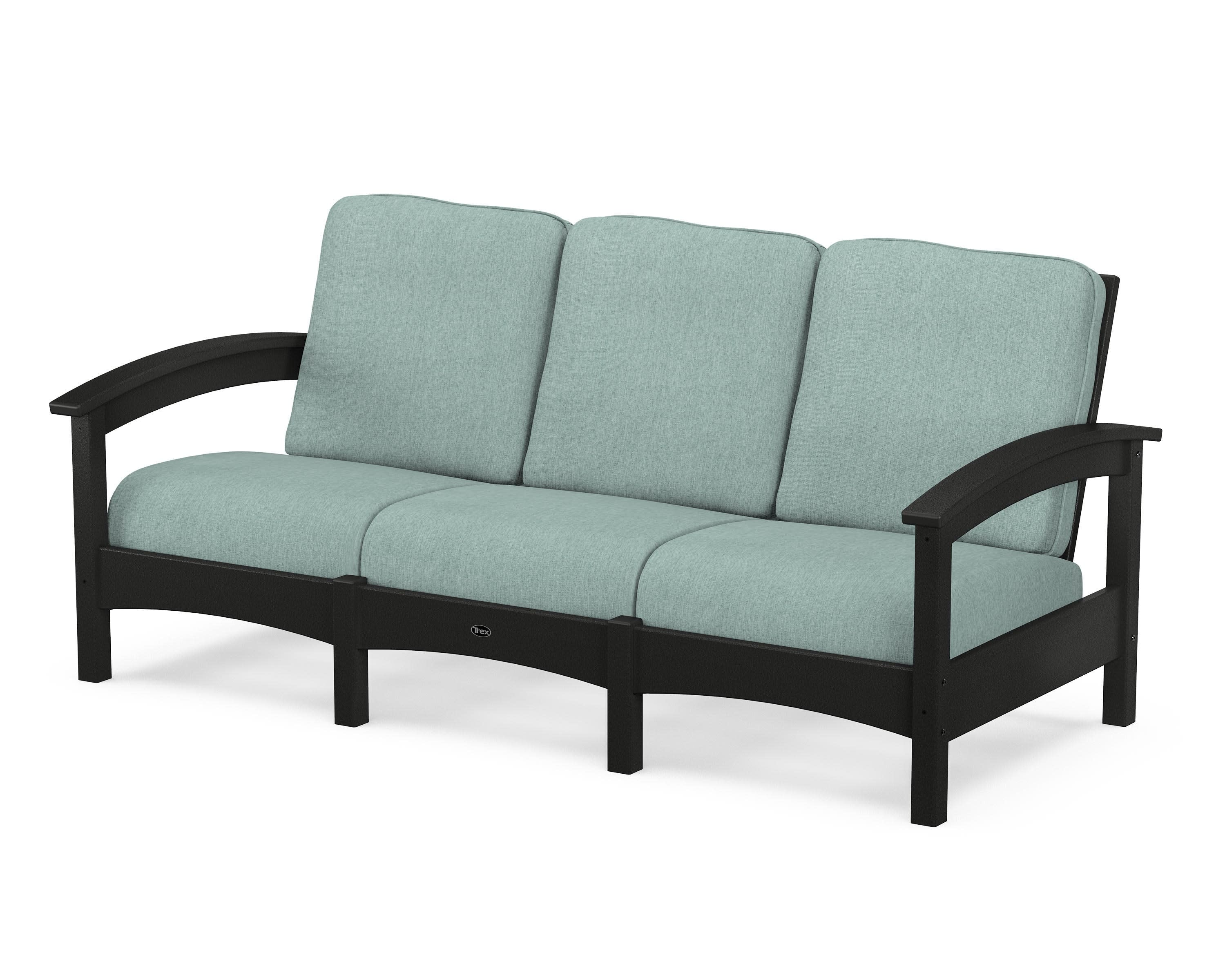 Rockport Club Sofa in Charcoal Black / Glacier Spa