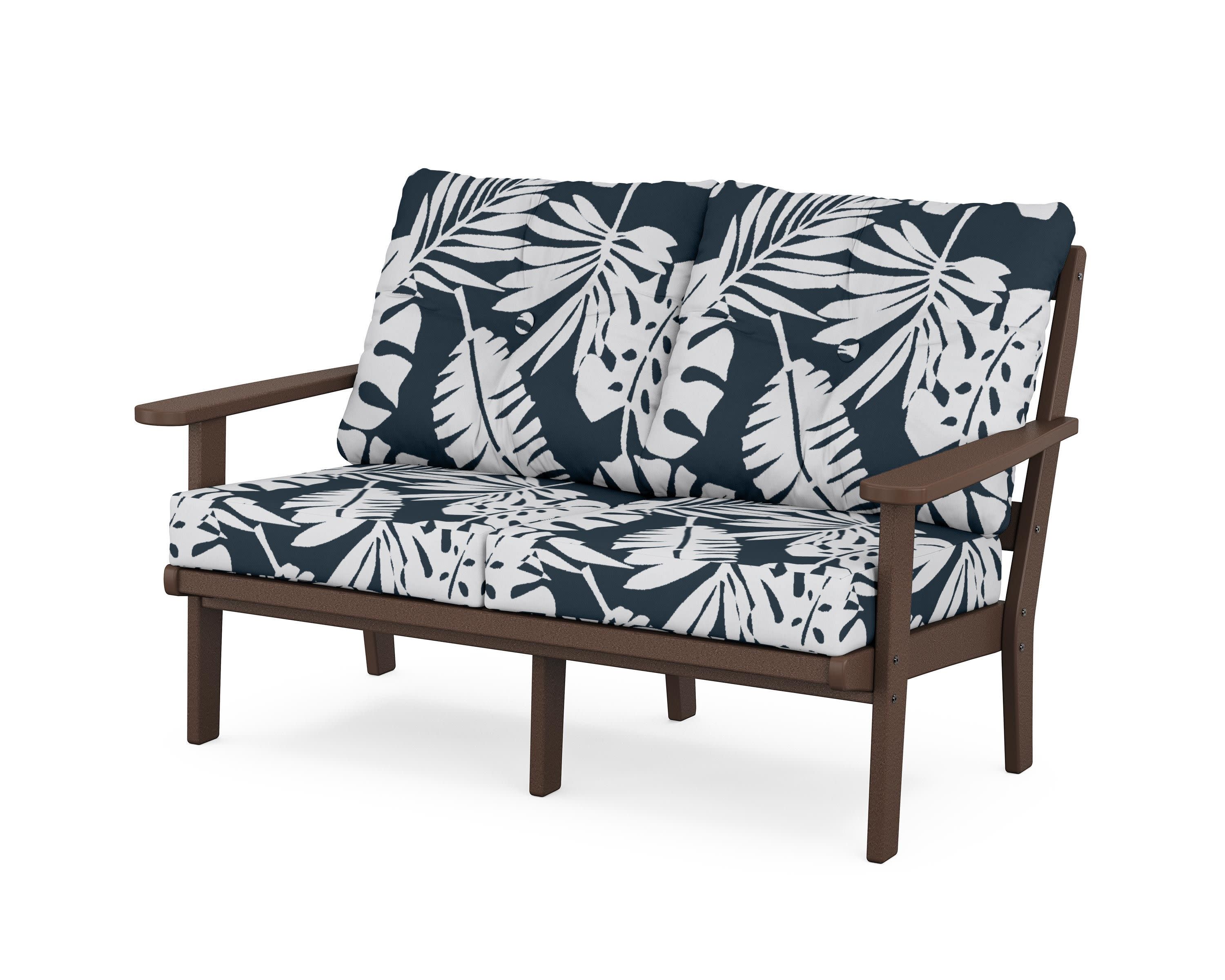 Cape Cod Deep Seating Loveseat in Vintage Lantern / Leaf Marine Indigo