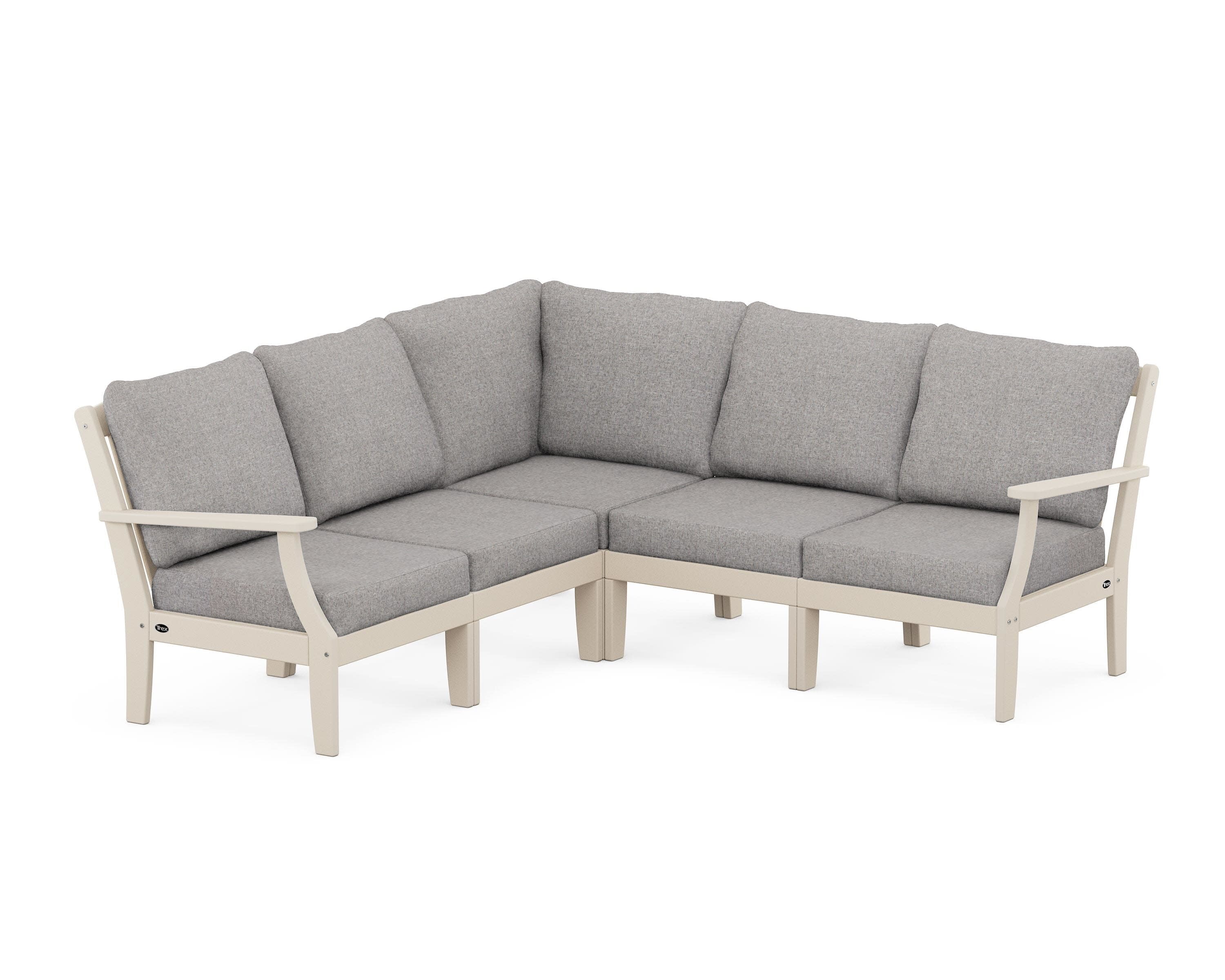 Yacht Club Modular 5-Piece Deep Seating Set in Sand Castle / Grey Mist