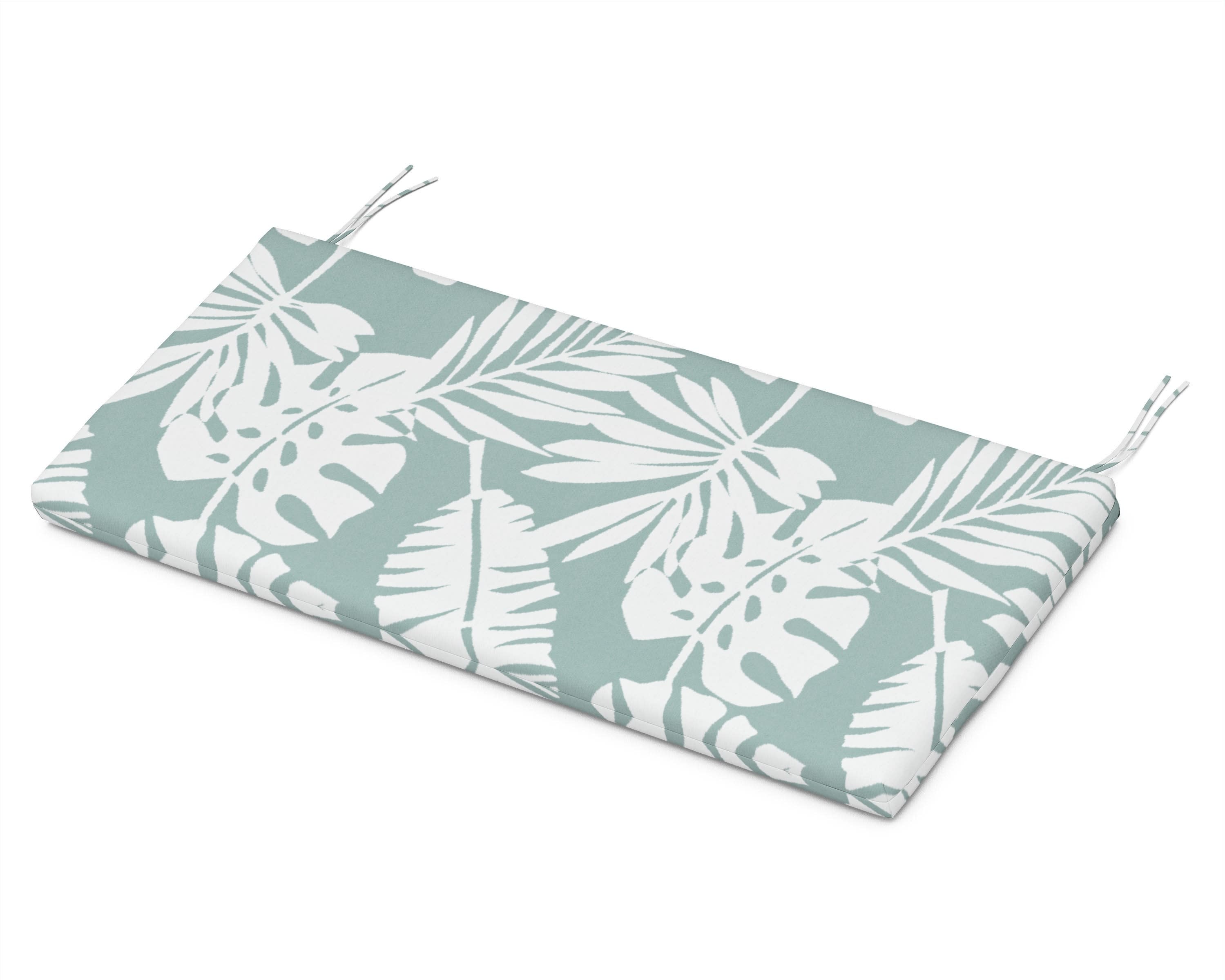 Bench Seat Cushion 17.25"D x 43.5"W x 2.5"H in Leaf Glacier Spa