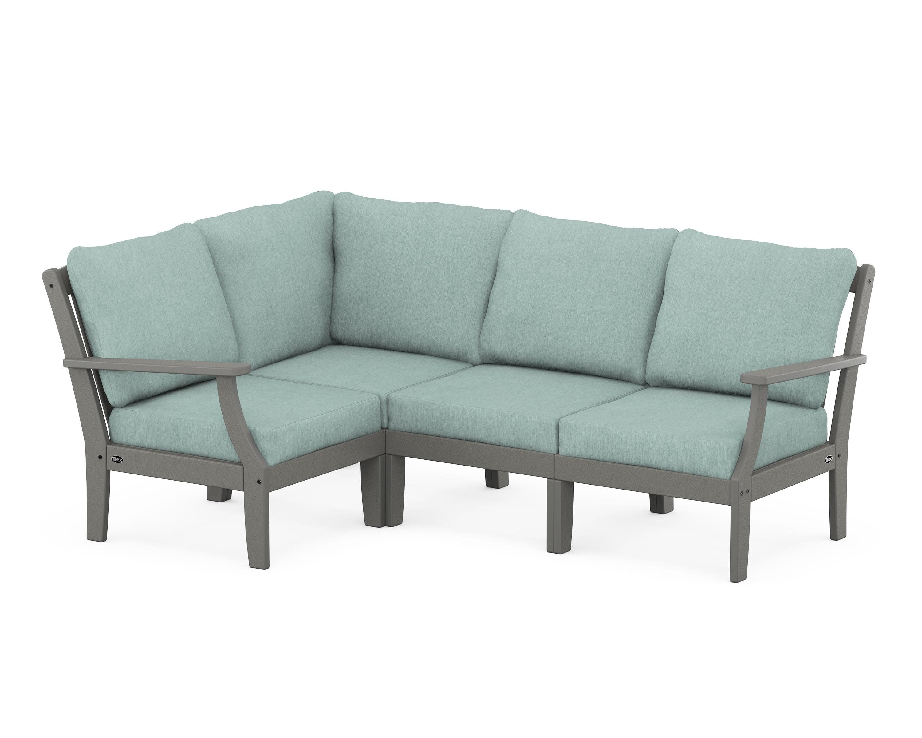 Yacht Club Modular 4-Piece Deep Seating Set in Stepping Stone / Glacier Spa
