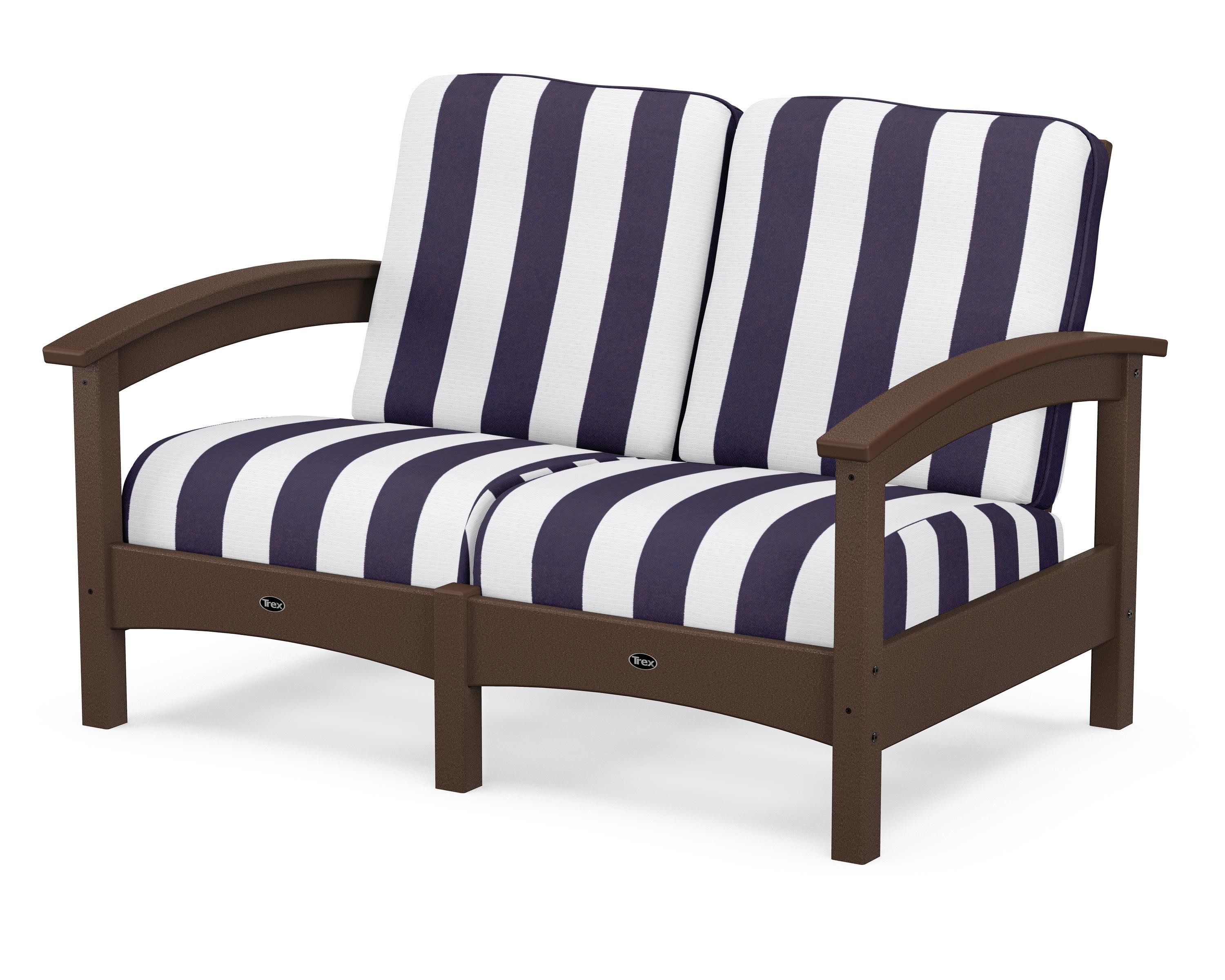 Rockport Club Loveseat in Vintage Lantern / Cabana Stripe Navy