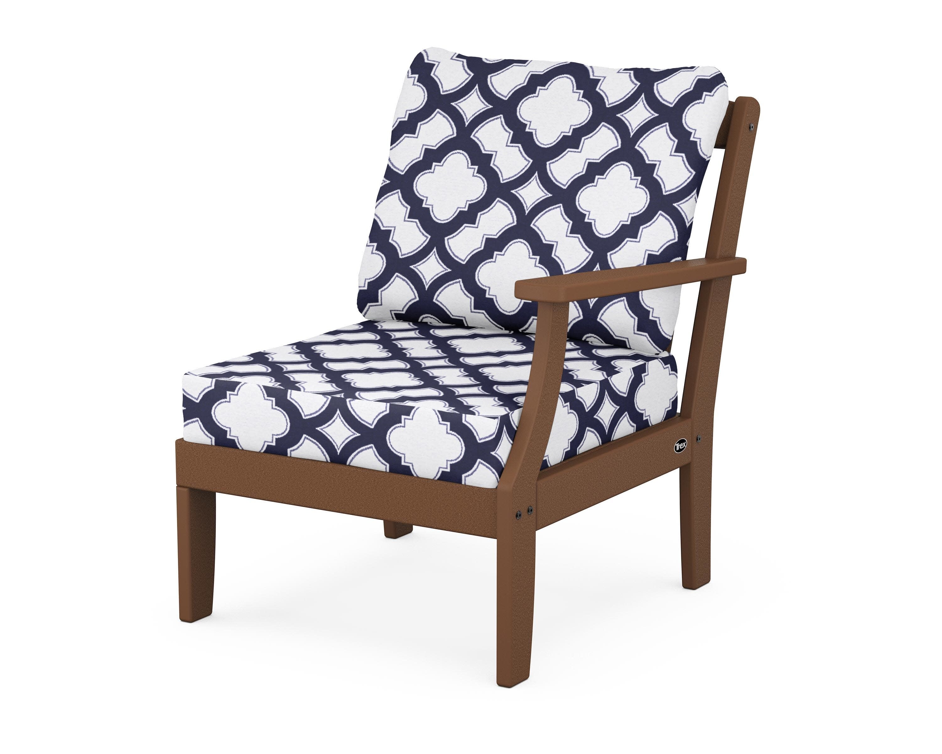 Yacht Club Modular Right Arm Chair in Tree House / Trellis Navy