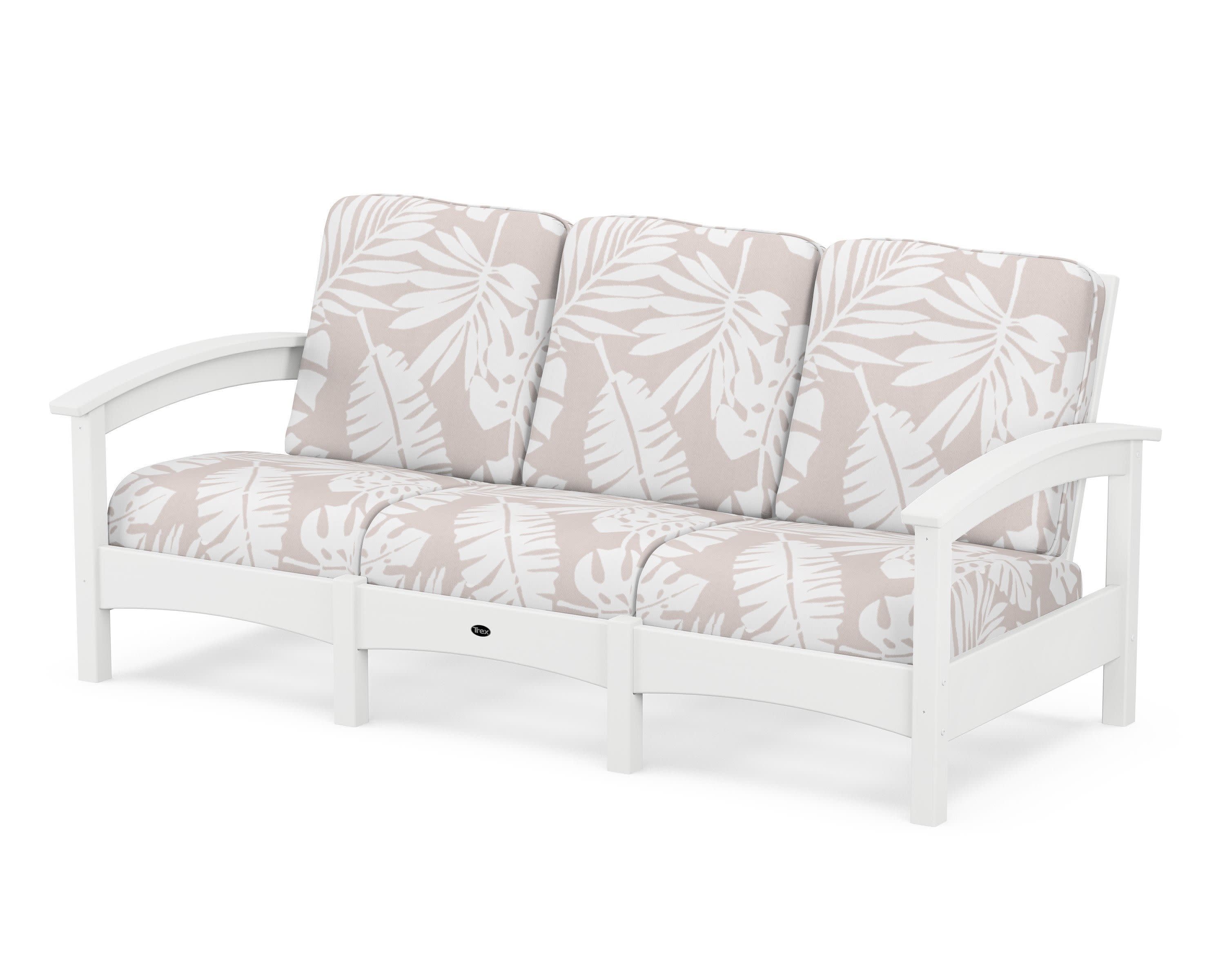 Rockport Club Sofa in Classic White / Leaf Dune Burlap