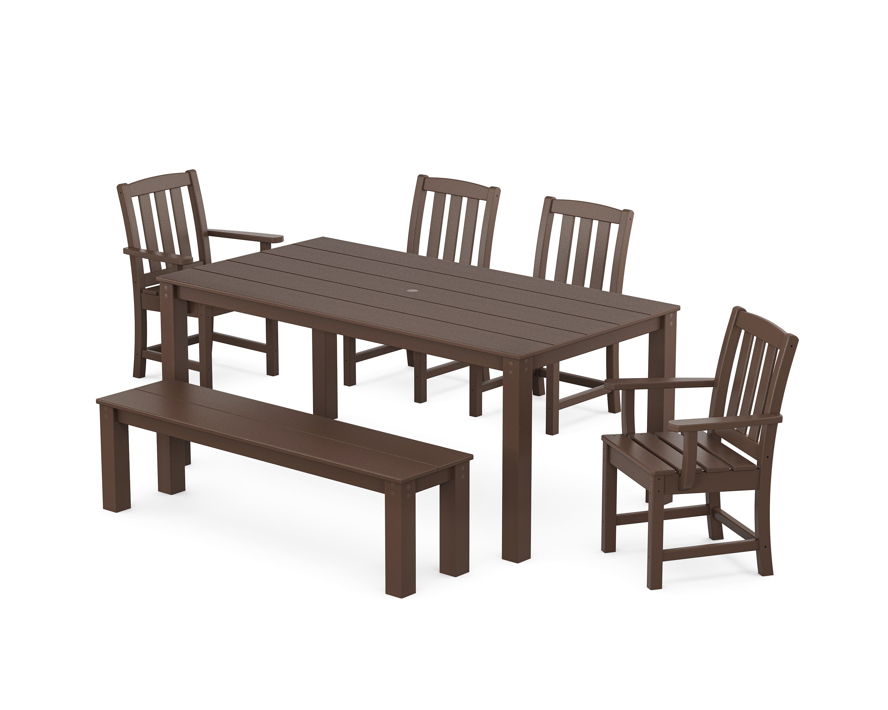 Cape Cod 6-Piece Parsons Dining Set with Bench in Vintage Lantern