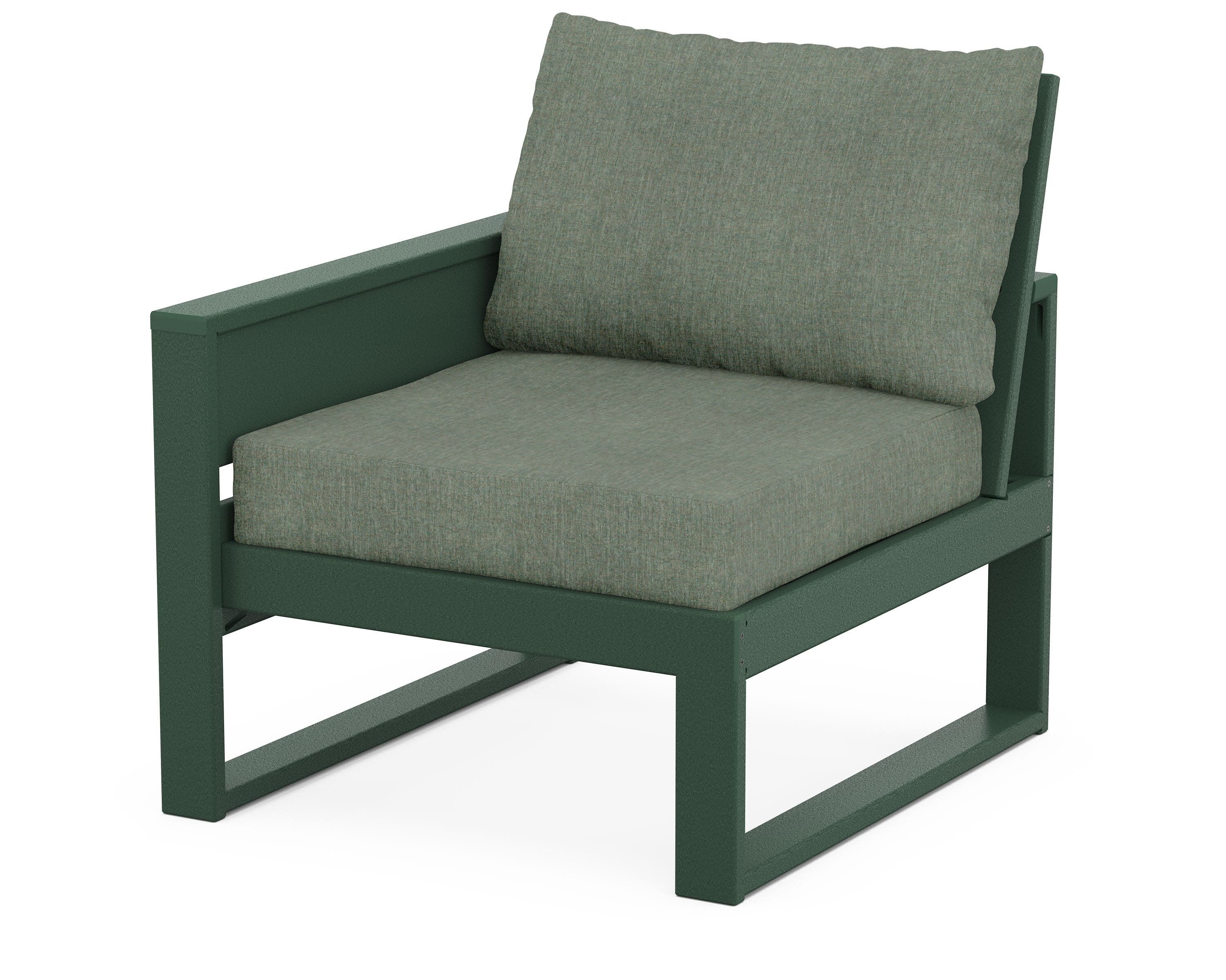 Eastport Modular Left Arm Chair in Rainforest Canopy / Cast Sage