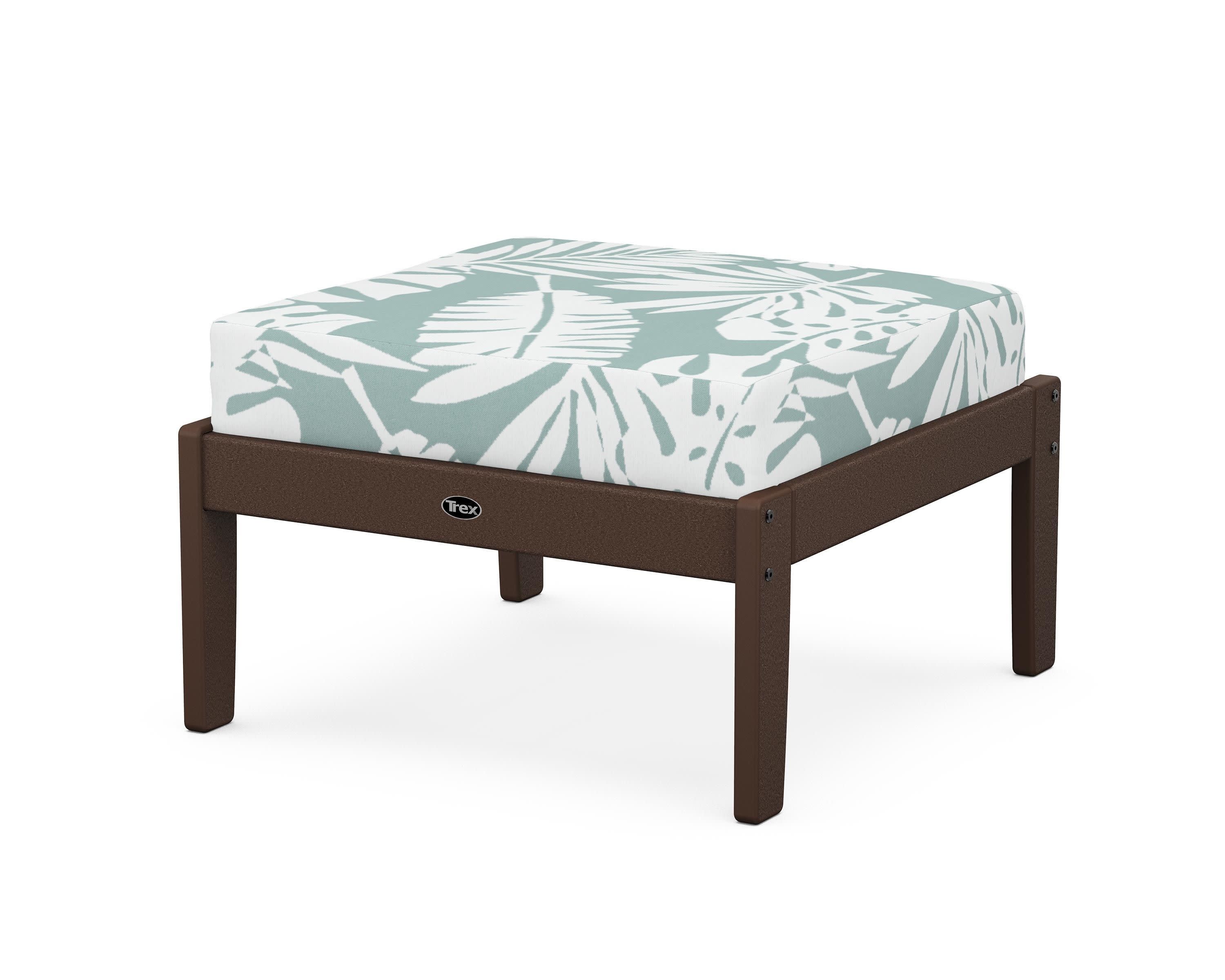 Yacht Club Deep Seating Ottoman in Vintage Lantern / Leaf Glacier Spa