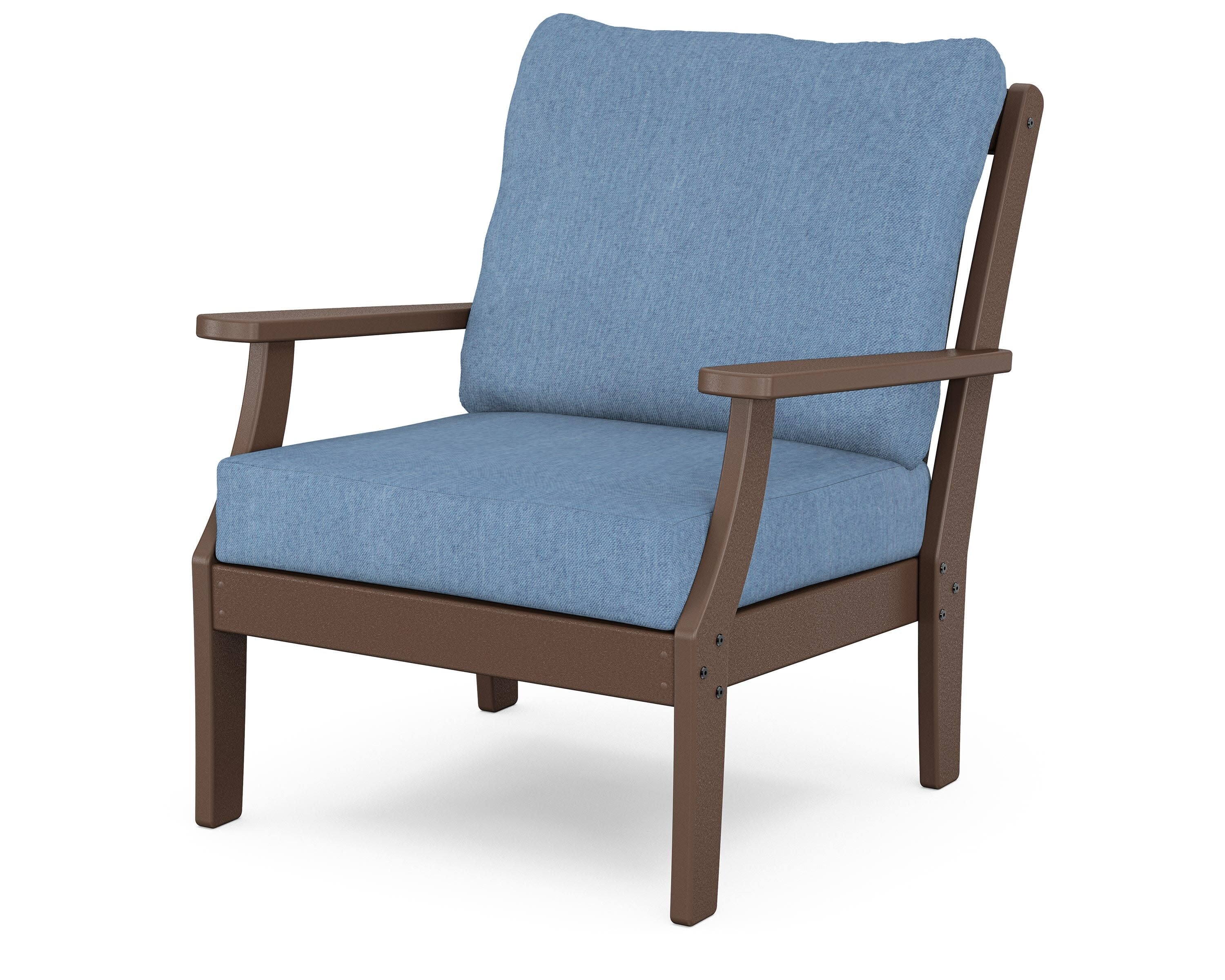 Yacht Club Deep Seating Chair in Vintage Lantern / Sky Blue