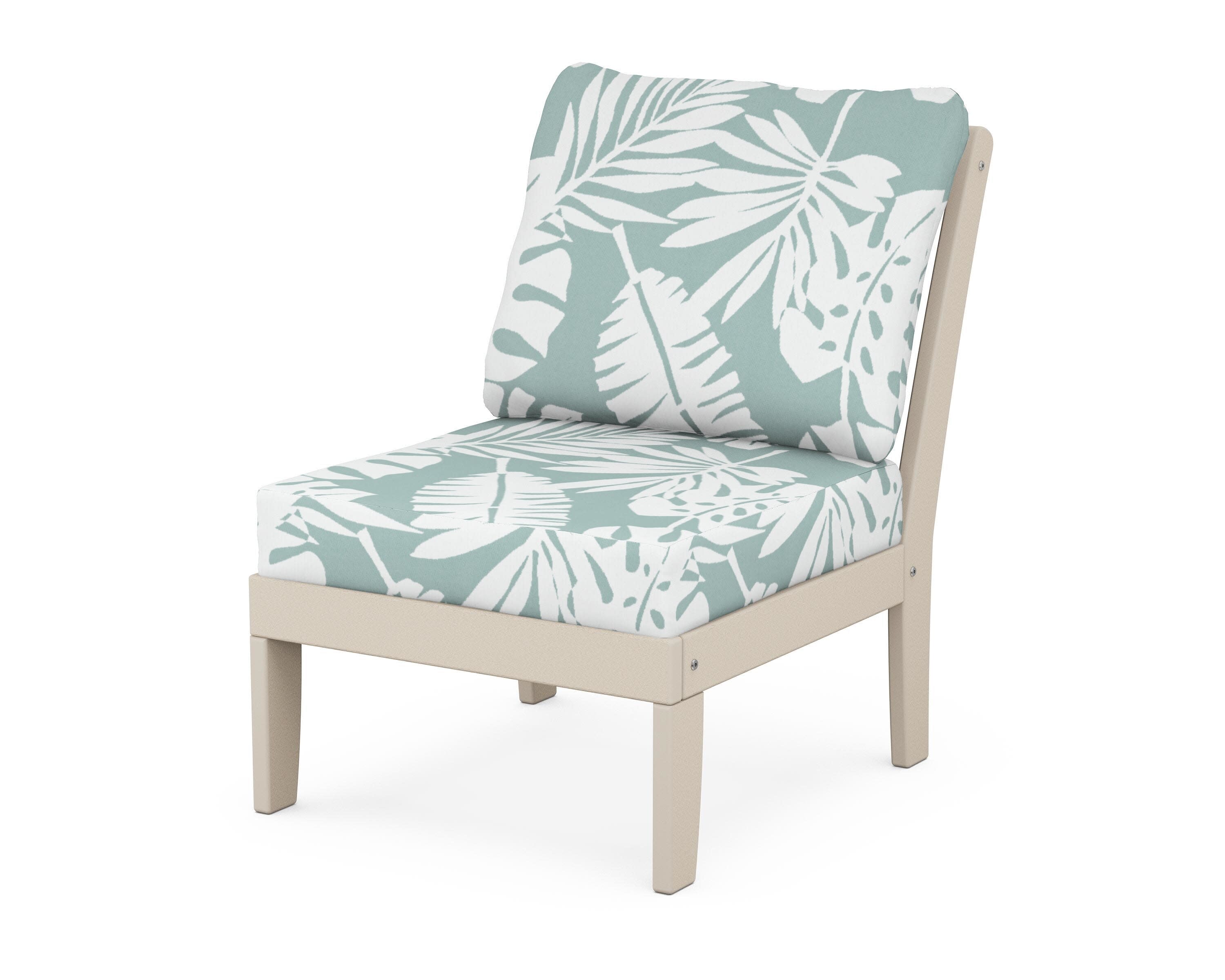 Yacht Club Modular Armless Chair in Sand Castle / Leaf Glacier Spa