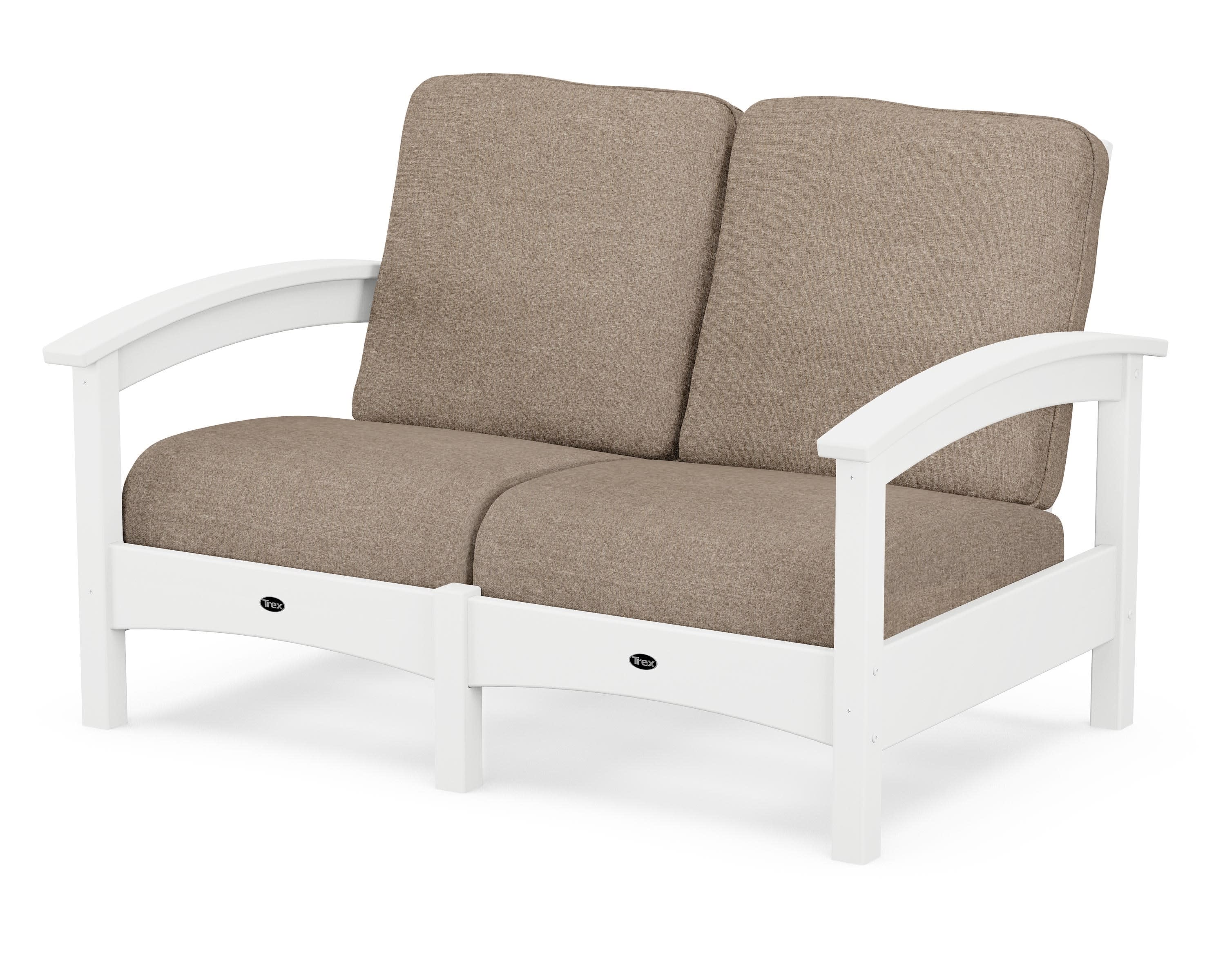 Rockport Club Loveseat in Classic White / Spiced Burlap
