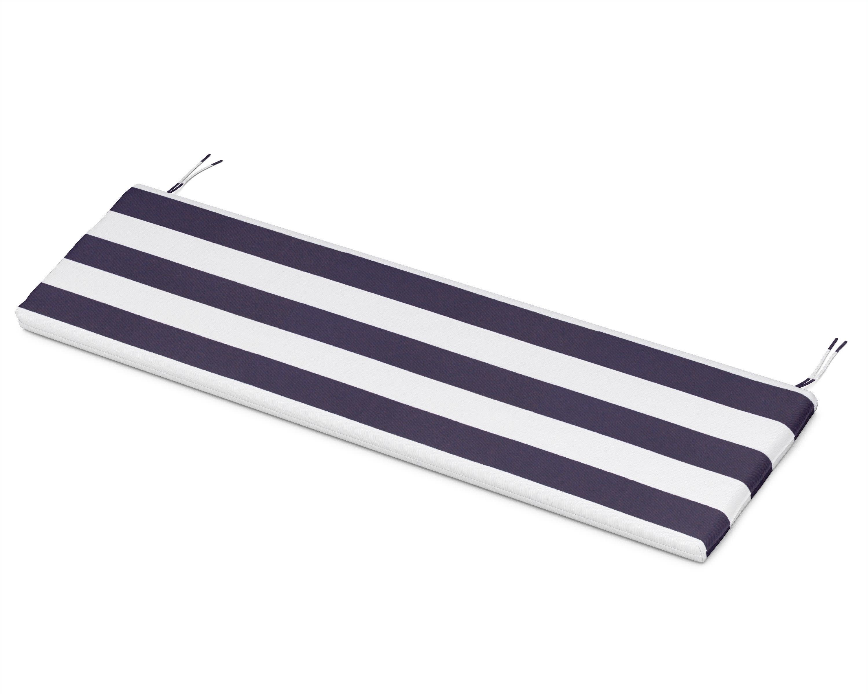 Bench Seat Cushion - 18.5"D x 55.5"W x 2.5"H in Cabana Stripe Navy
