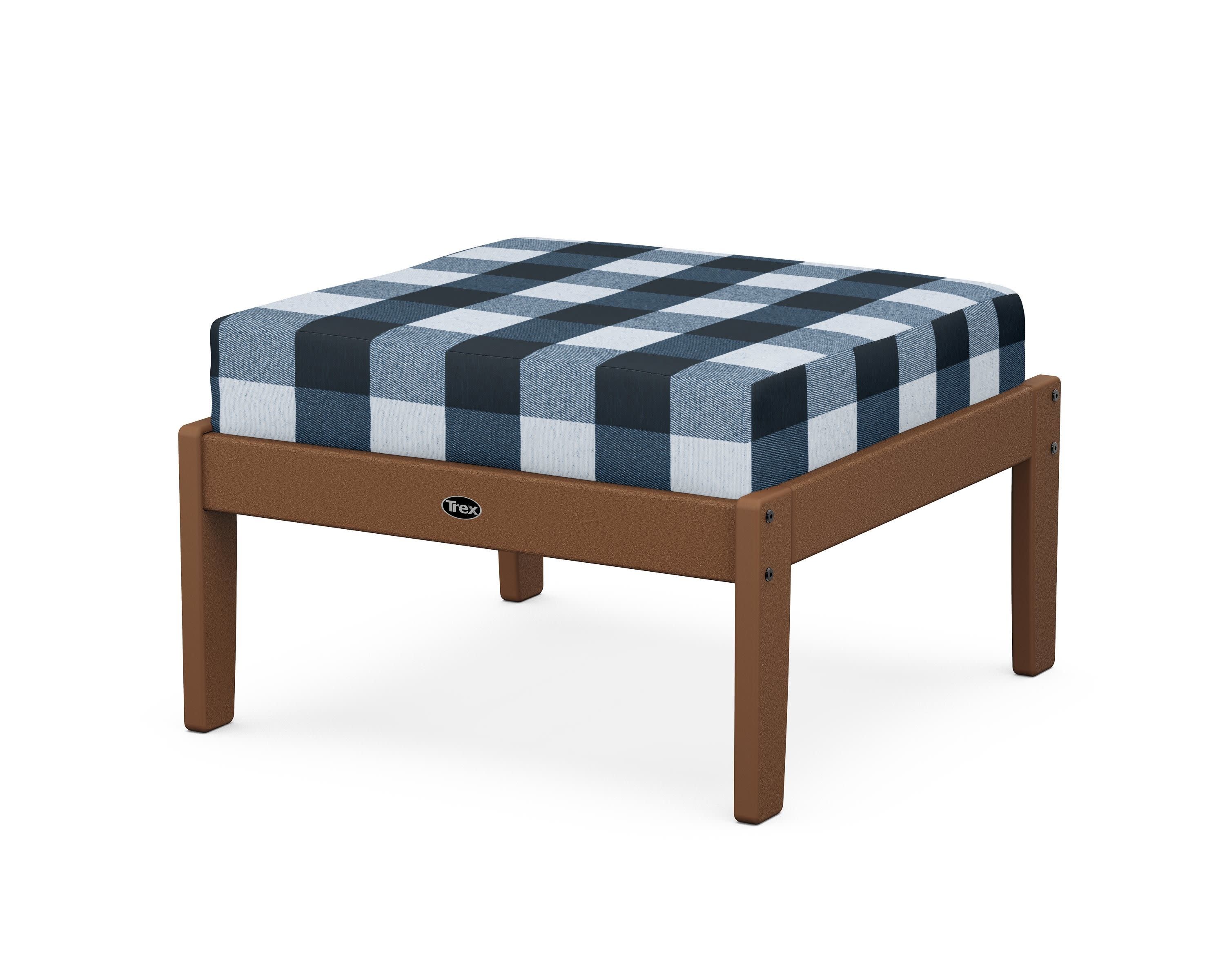 Yacht Club Deep Seating Ottoman in Tree House / Buffalo Plaid Marine Indigo