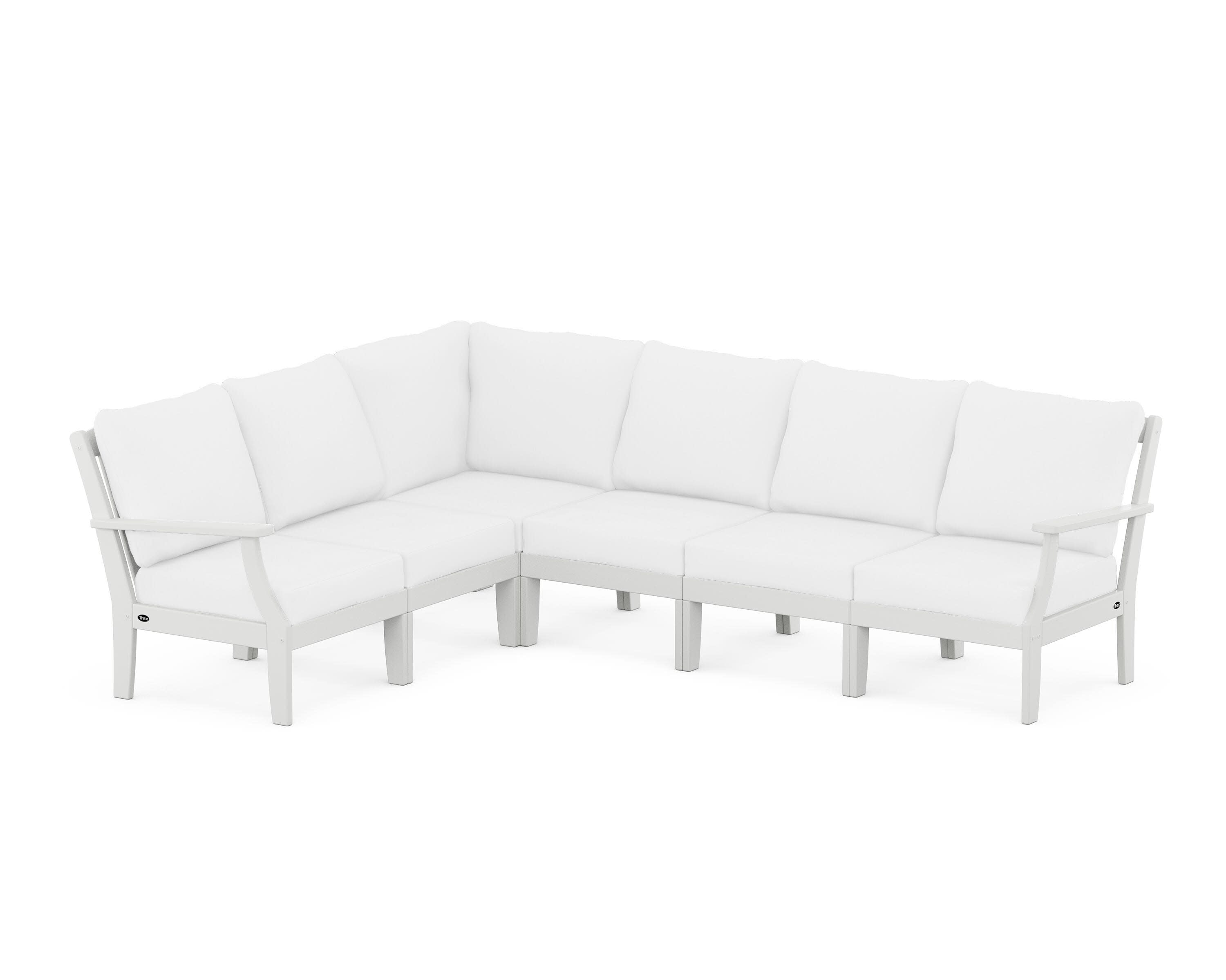 Yacht Club Modular 6-Piece Deep Seating Set in Classic White / Natural