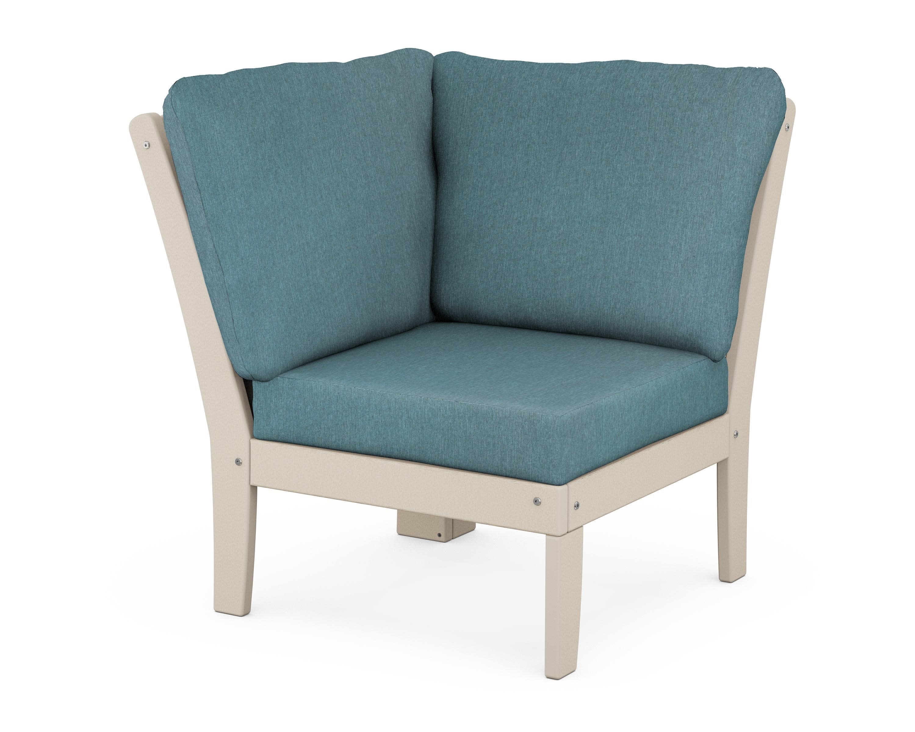 Yacht Club Modular Corner Chair in Sand Castle / Ocean Teal