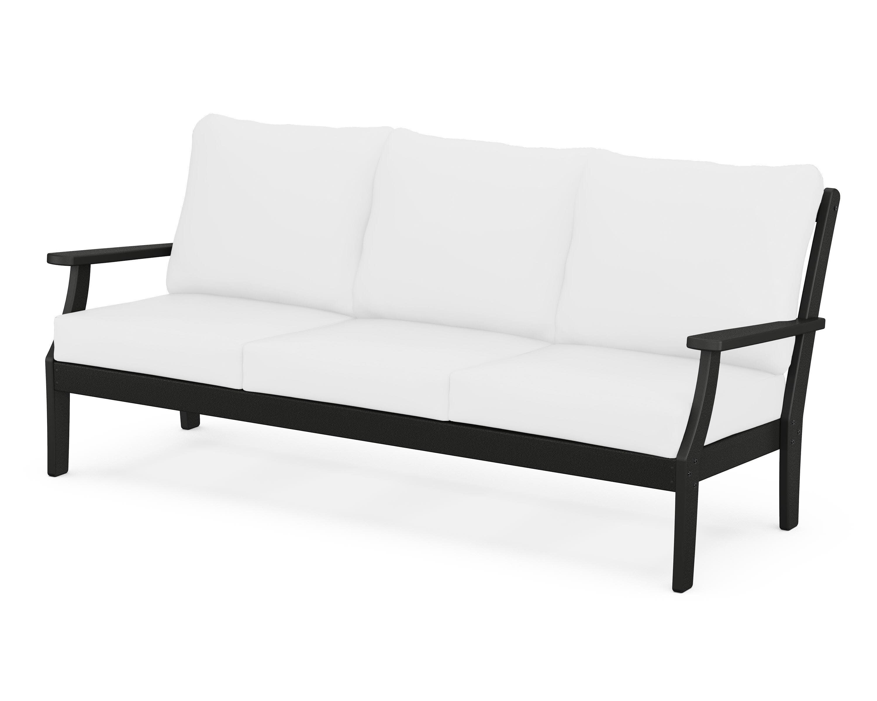 Yacht Club Deep Seating Sofa in Charcoal Black / Natural