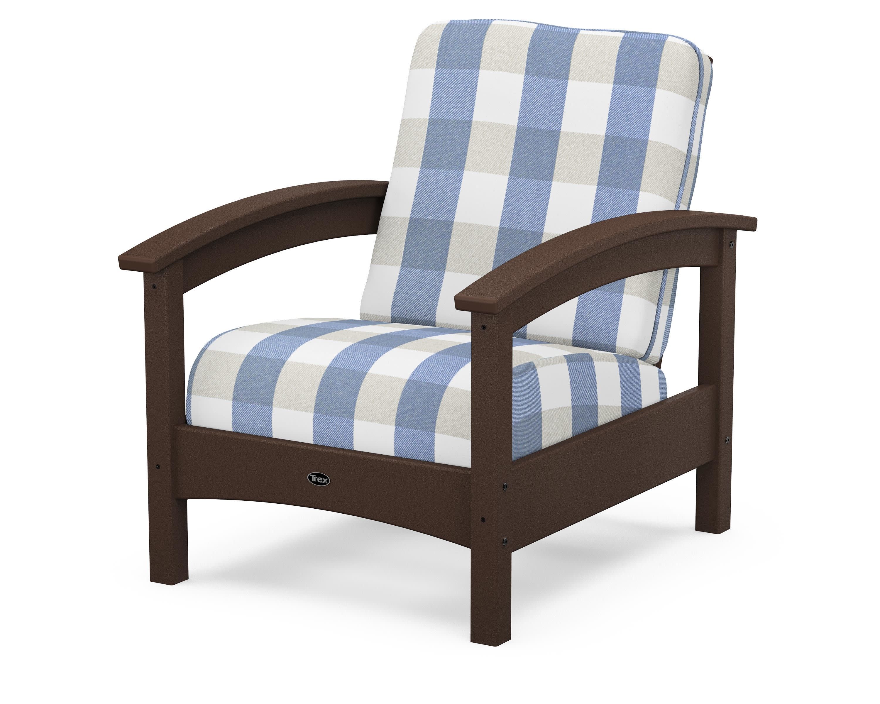 Rockport Club Chair in Vintage Lantern / Buffalo Plaid Sky Blue
