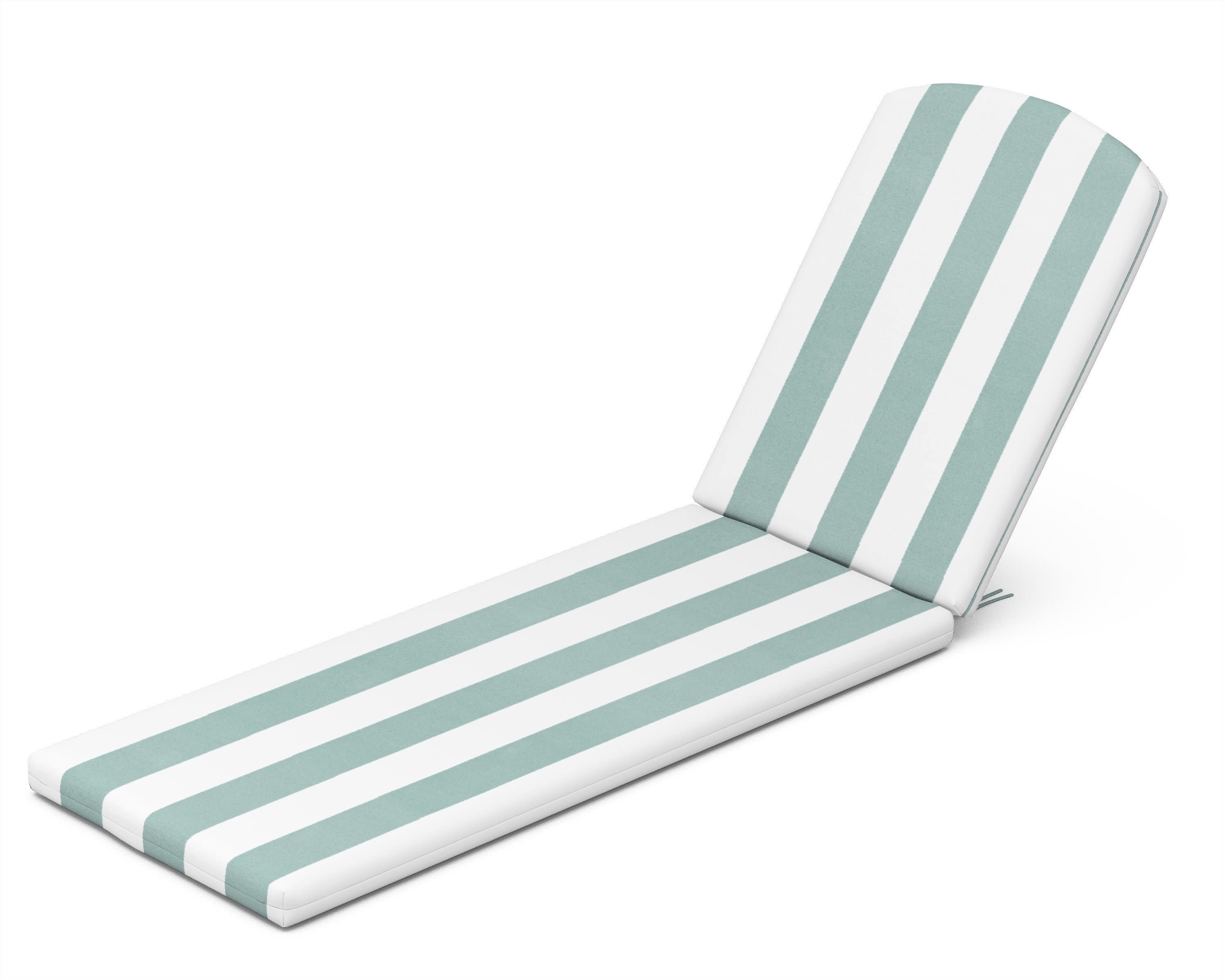 Chaise Cushion - 77"D x 21.25"W x 2.5"H in Cabana Stripe Glacier Spa