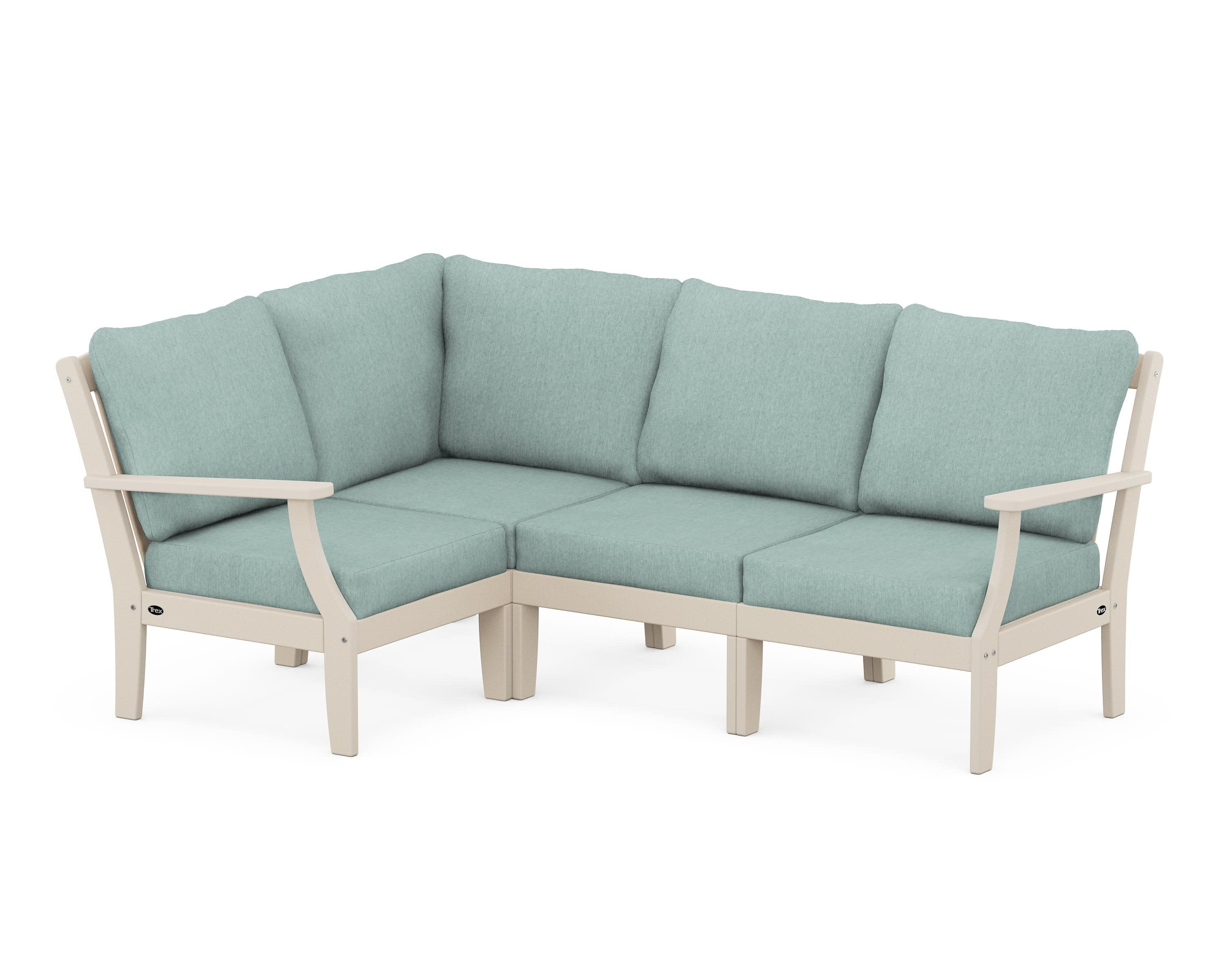 Yacht Club Modular 4-Piece Deep Seating Set in Sand Castle / Glacier Spa