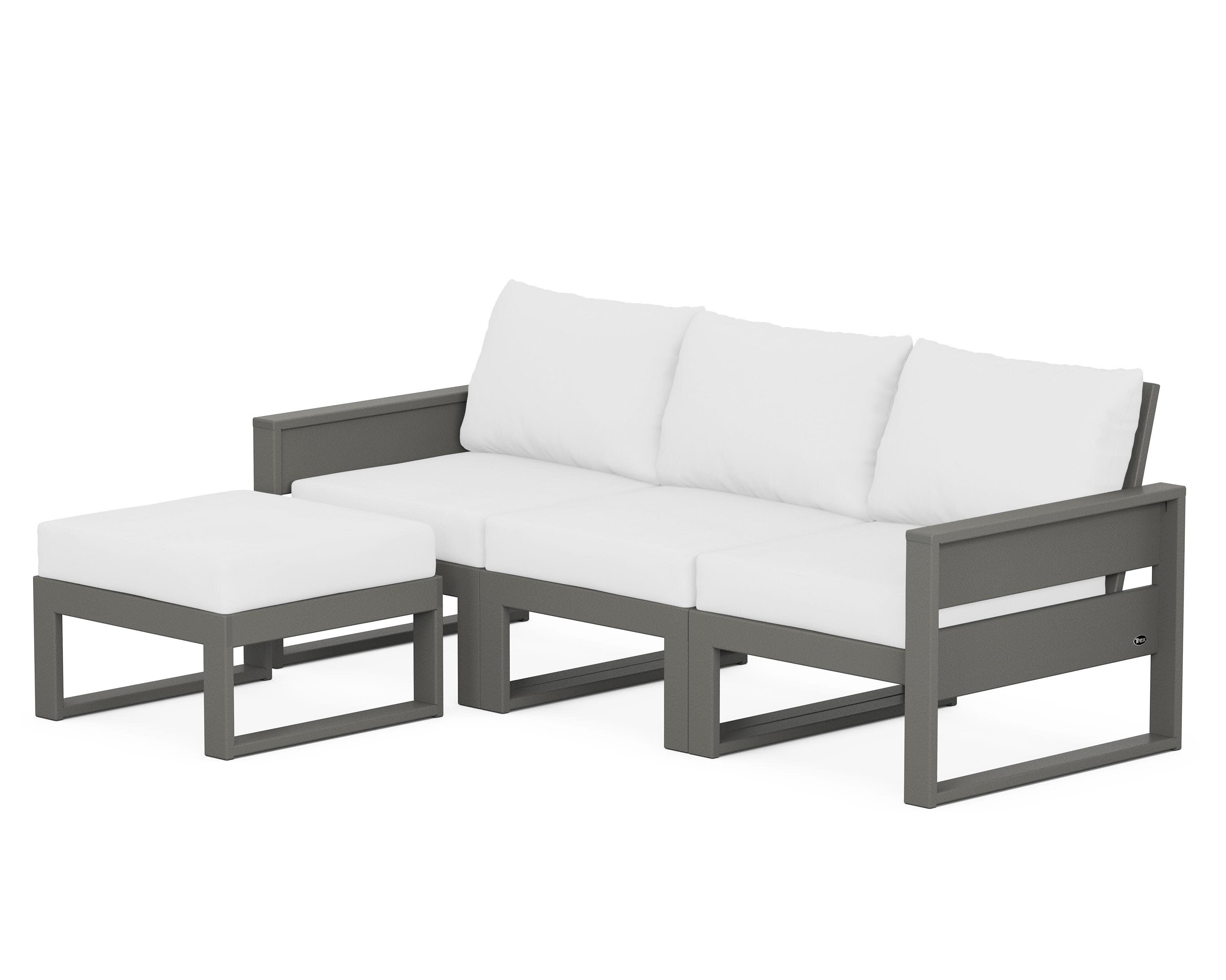Eastport 4- Piece Sectional with Ottoman in Stepping Stone / Natural