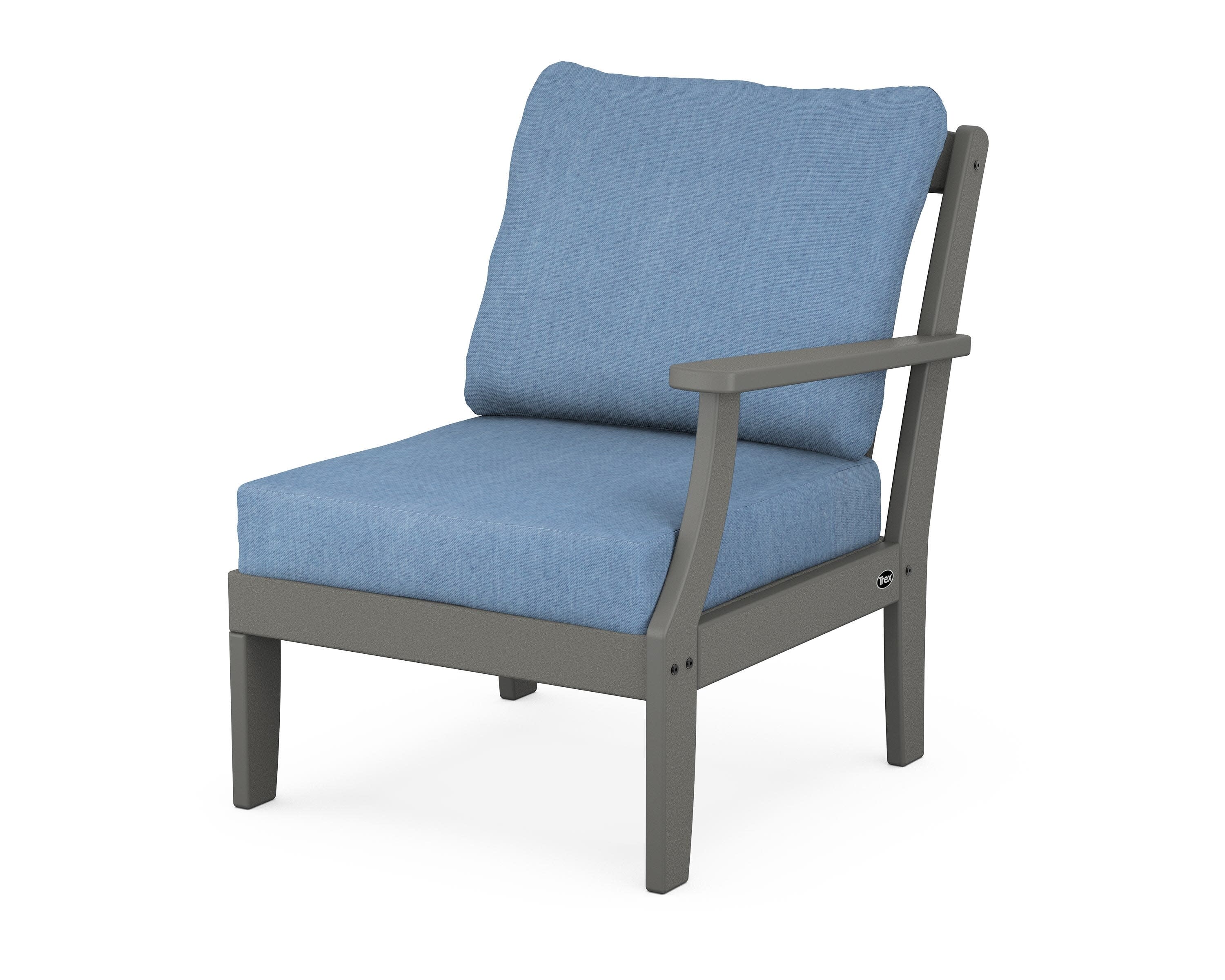 Yacht Club Modular Right Arm Chair in Stepping Stone / Sky Blue