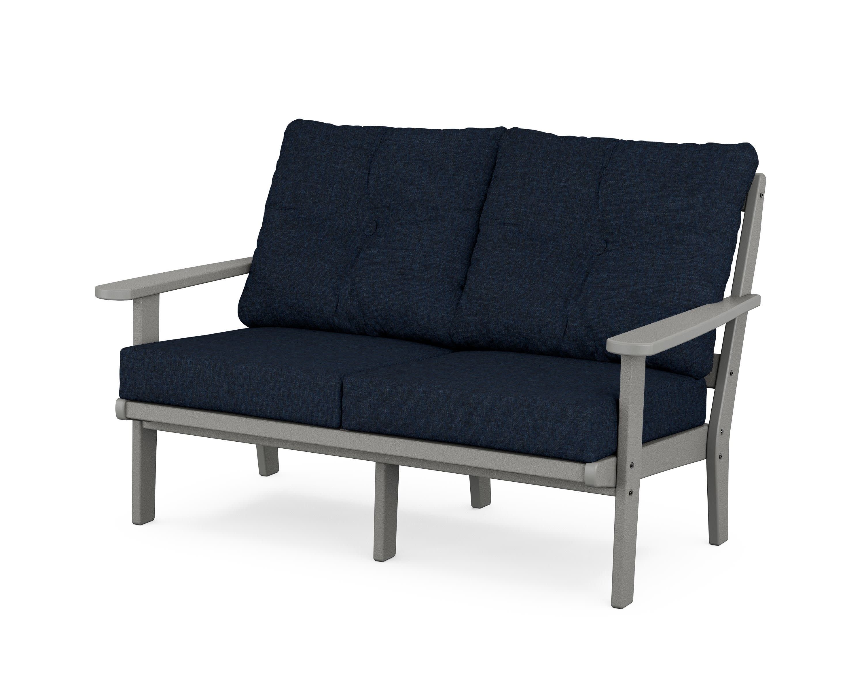 Cape Cod Deep Seating Loveseat in Stepping Stone / Marine Indigo