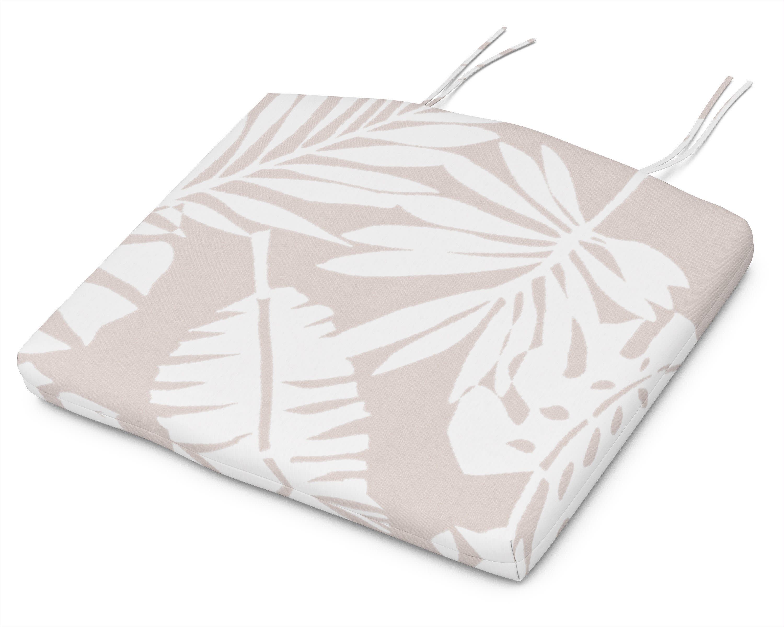 Seat Cushion - 18"D x 22"W x 2.5"H in Leaf Dune Burlap