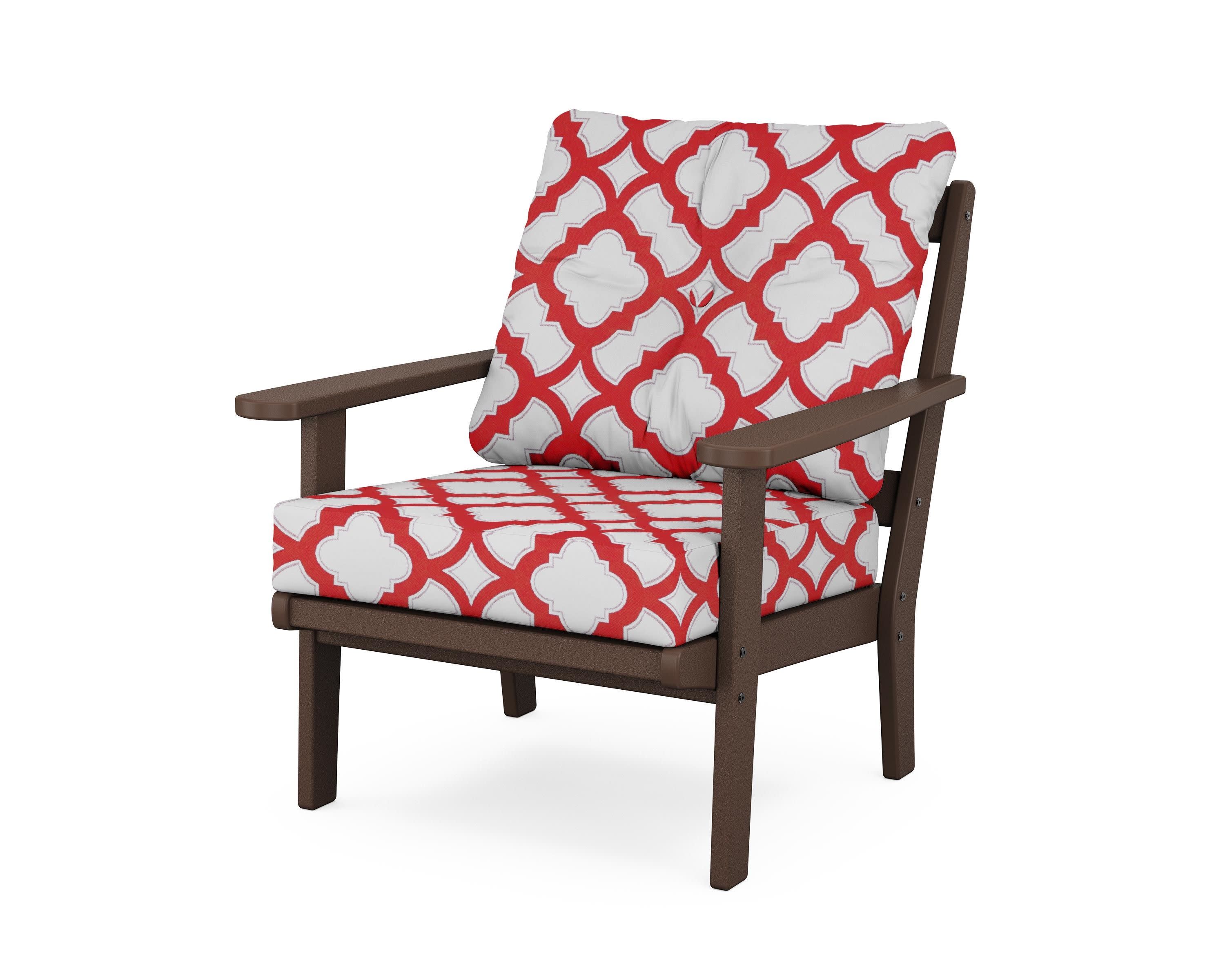 Cape Cod Deep Seating Chair in Vintage Lantern / Trellis Crimson