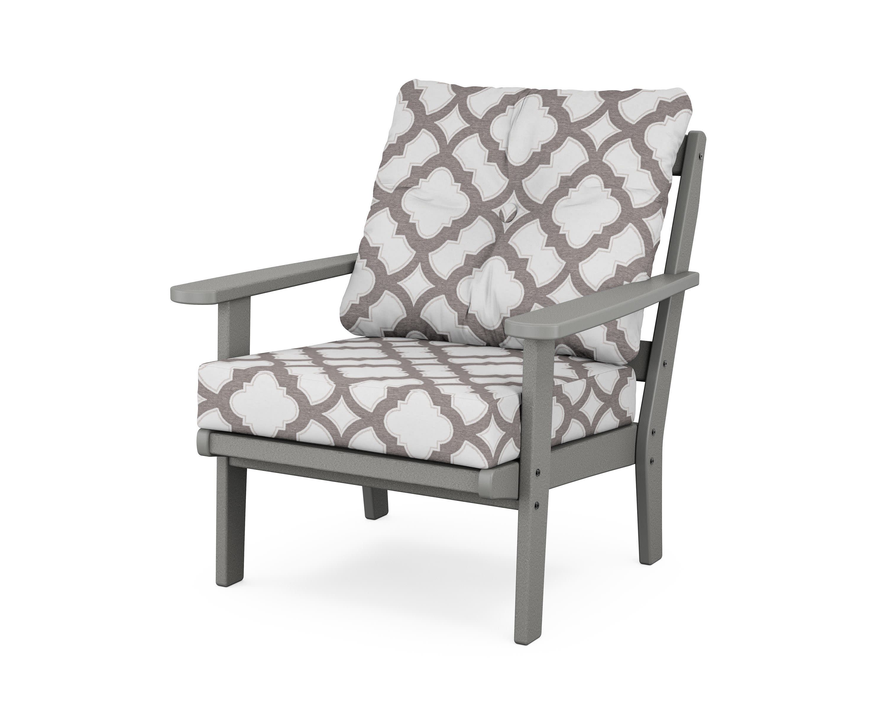 Cape Cod Deep Seating Chair in Stepping Stone / Trellis Grey Mist