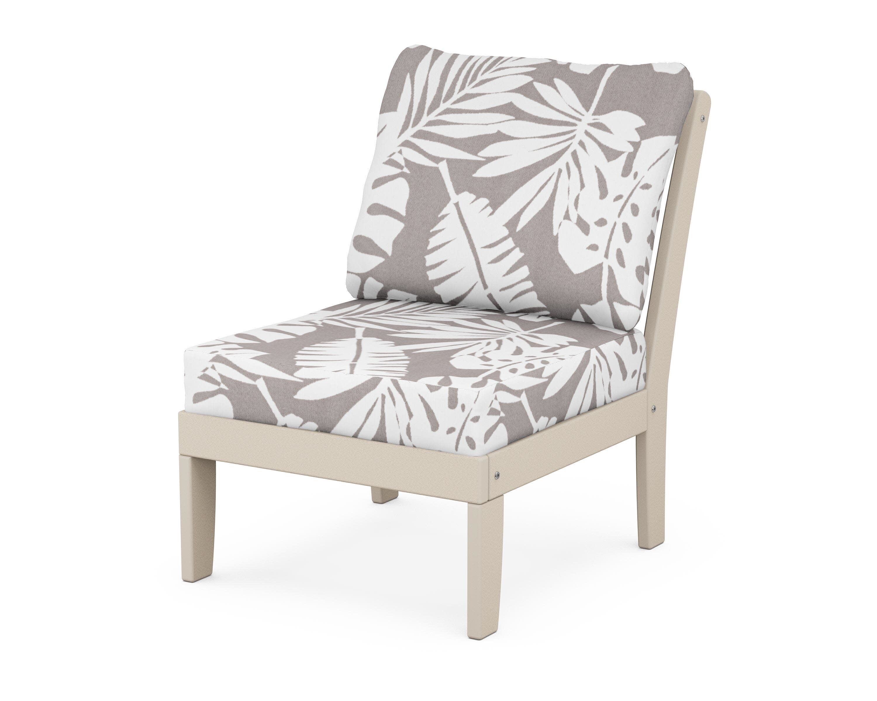 Yacht Club Modular Armless Chair in Sand Castle / Leaf Grey Mist