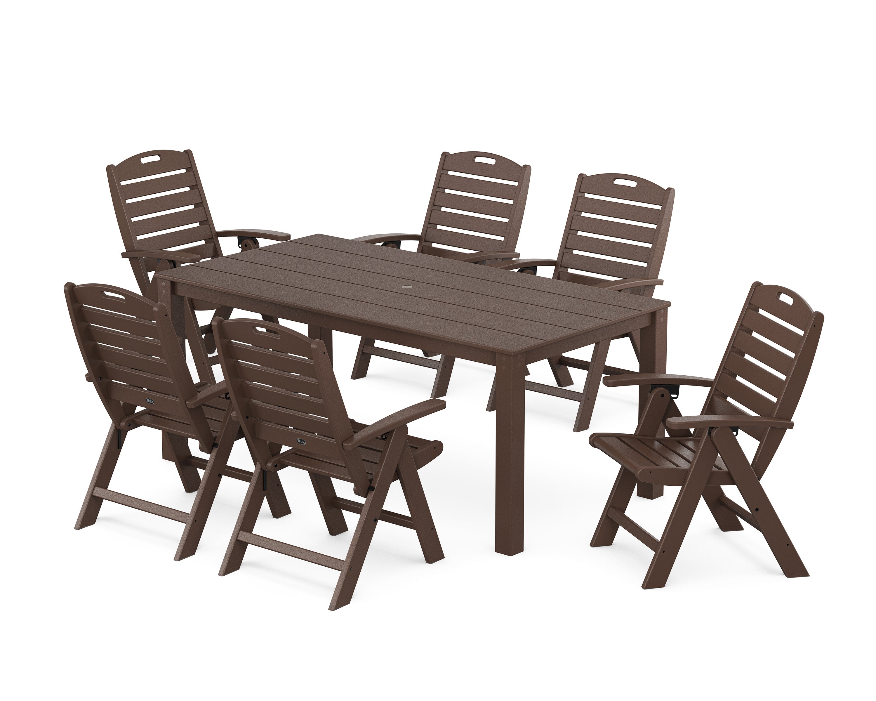 Yacht Club Highback Chair 7-Piece Parsons Dining Set in Vintage Lantern