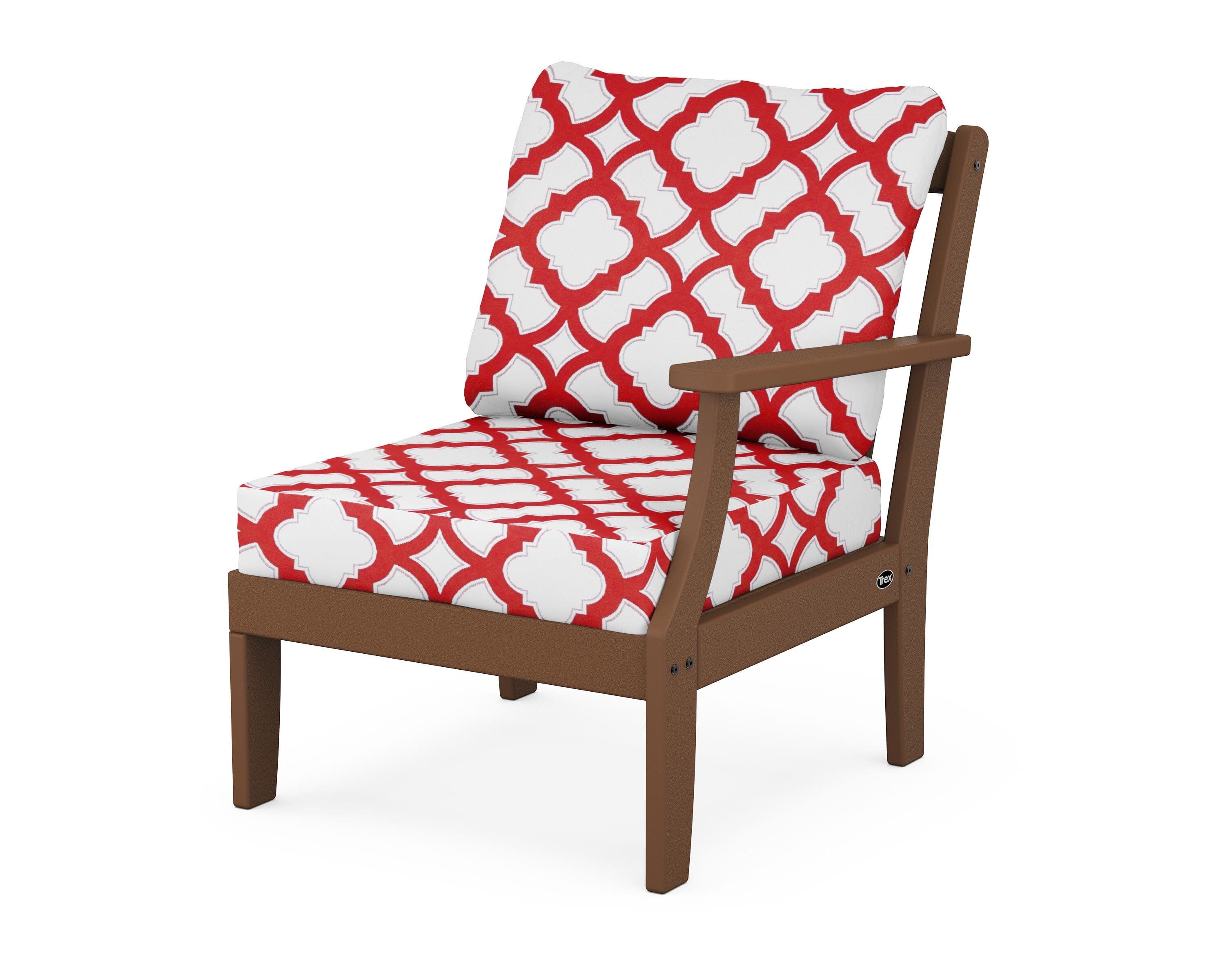 Yacht Club Modular Right Arm Chair in Tree House / Trellis Crimson