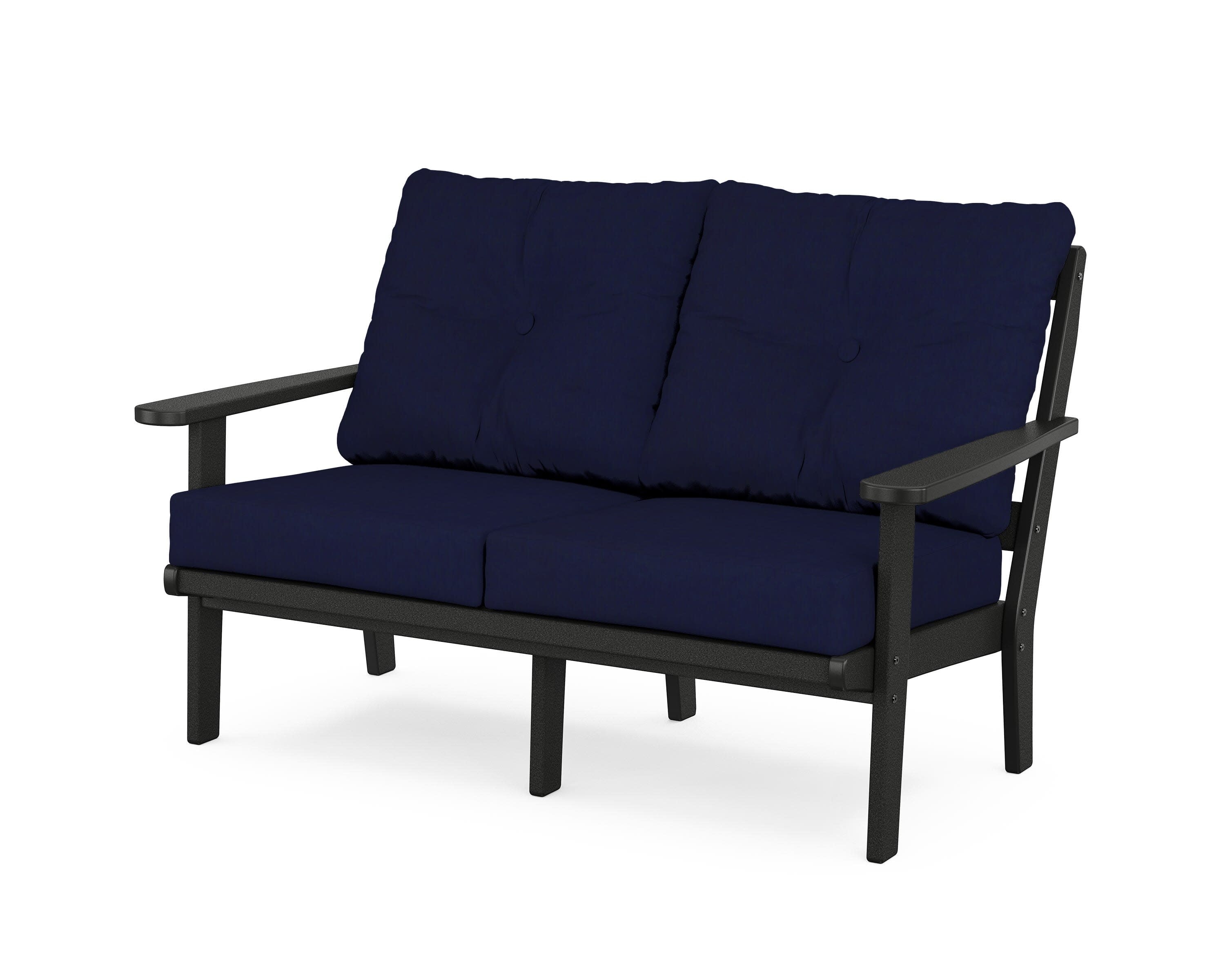 Cape Cod Deep Seating Loveseat in Charcoal Black / Navy
