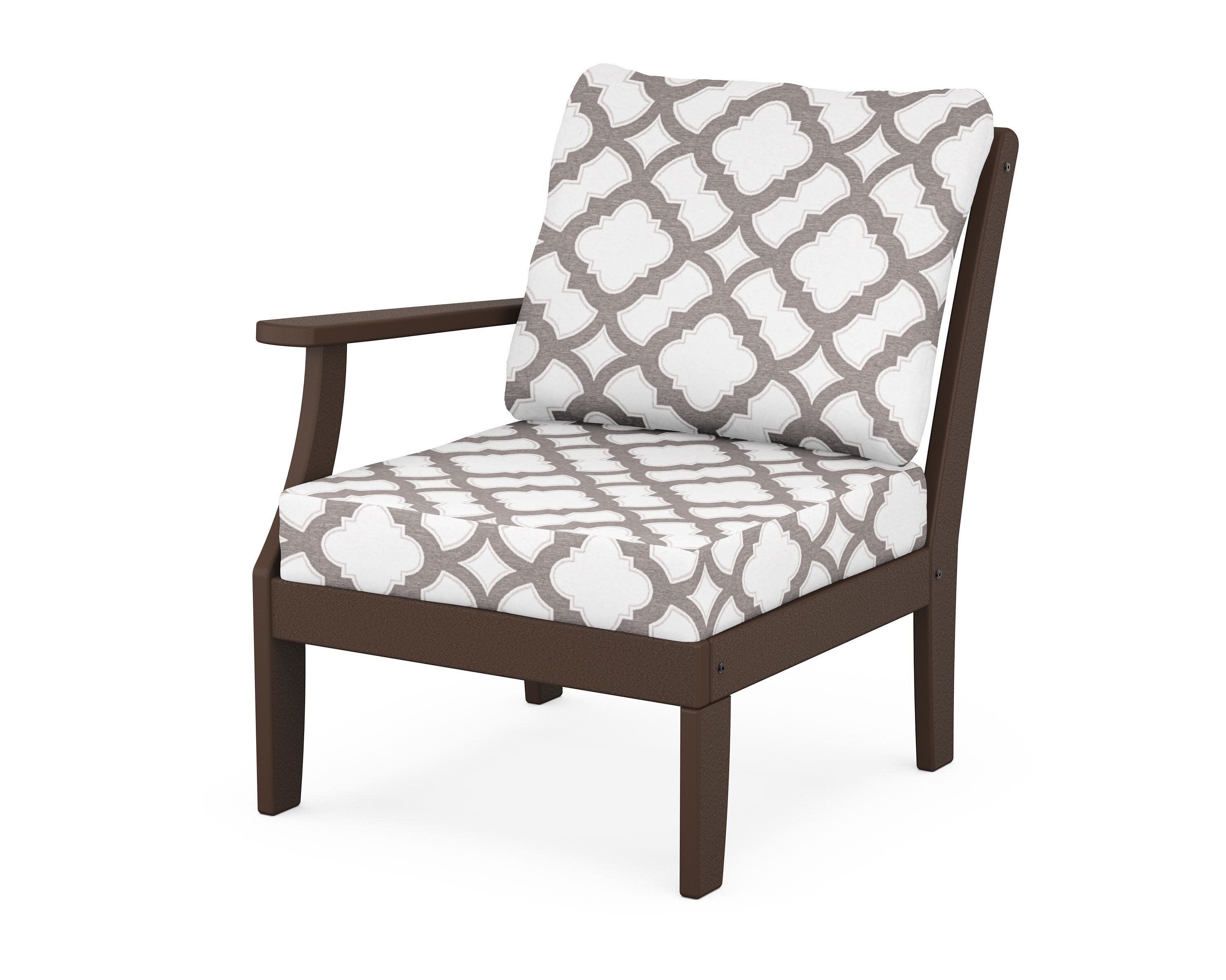 Yacht Club Modular Left Arm Chair in Vintage Lantern / Trellis Grey Mist