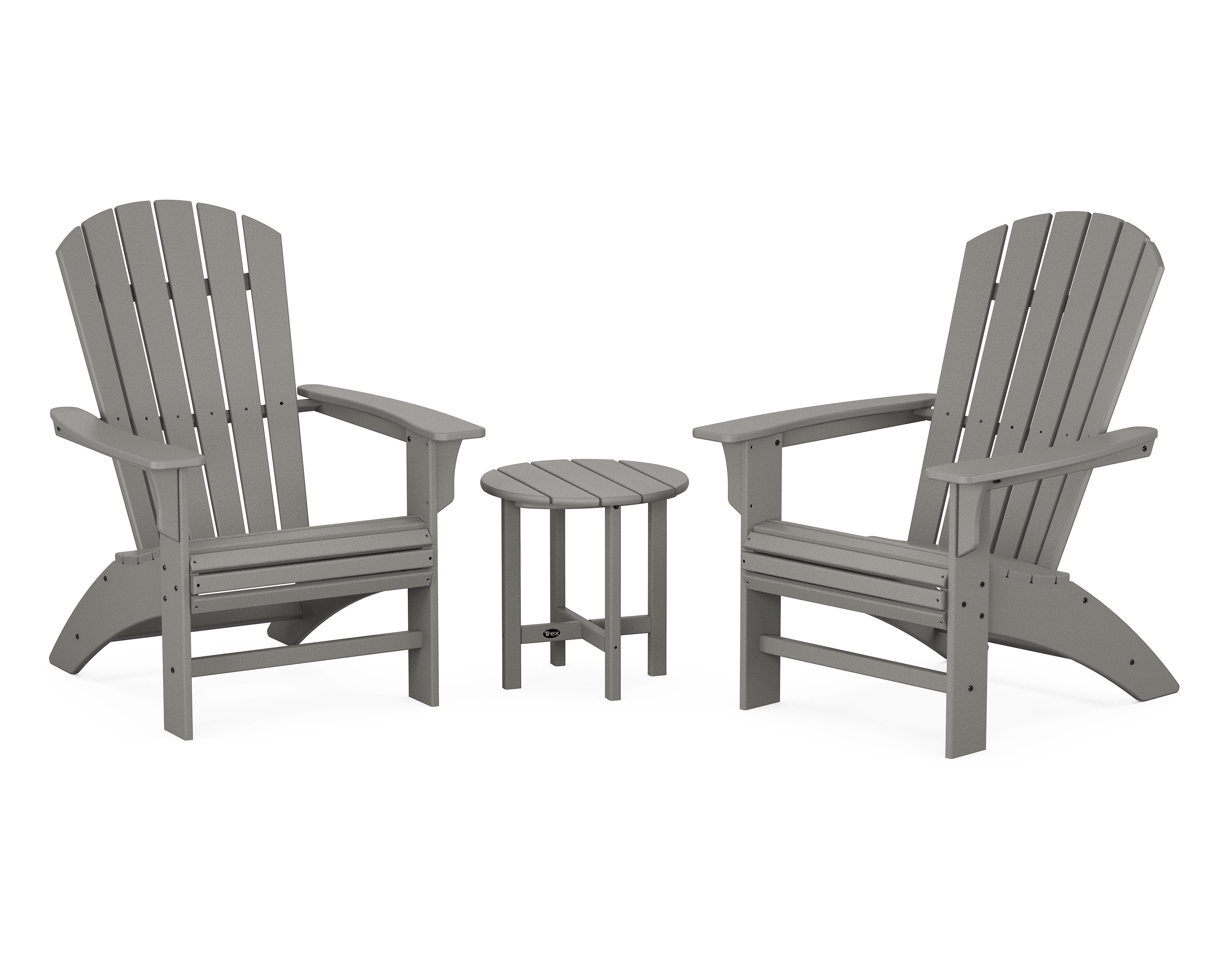 Yacht Club 3-Piece Curveback Adirondack Set in Stepping Stone