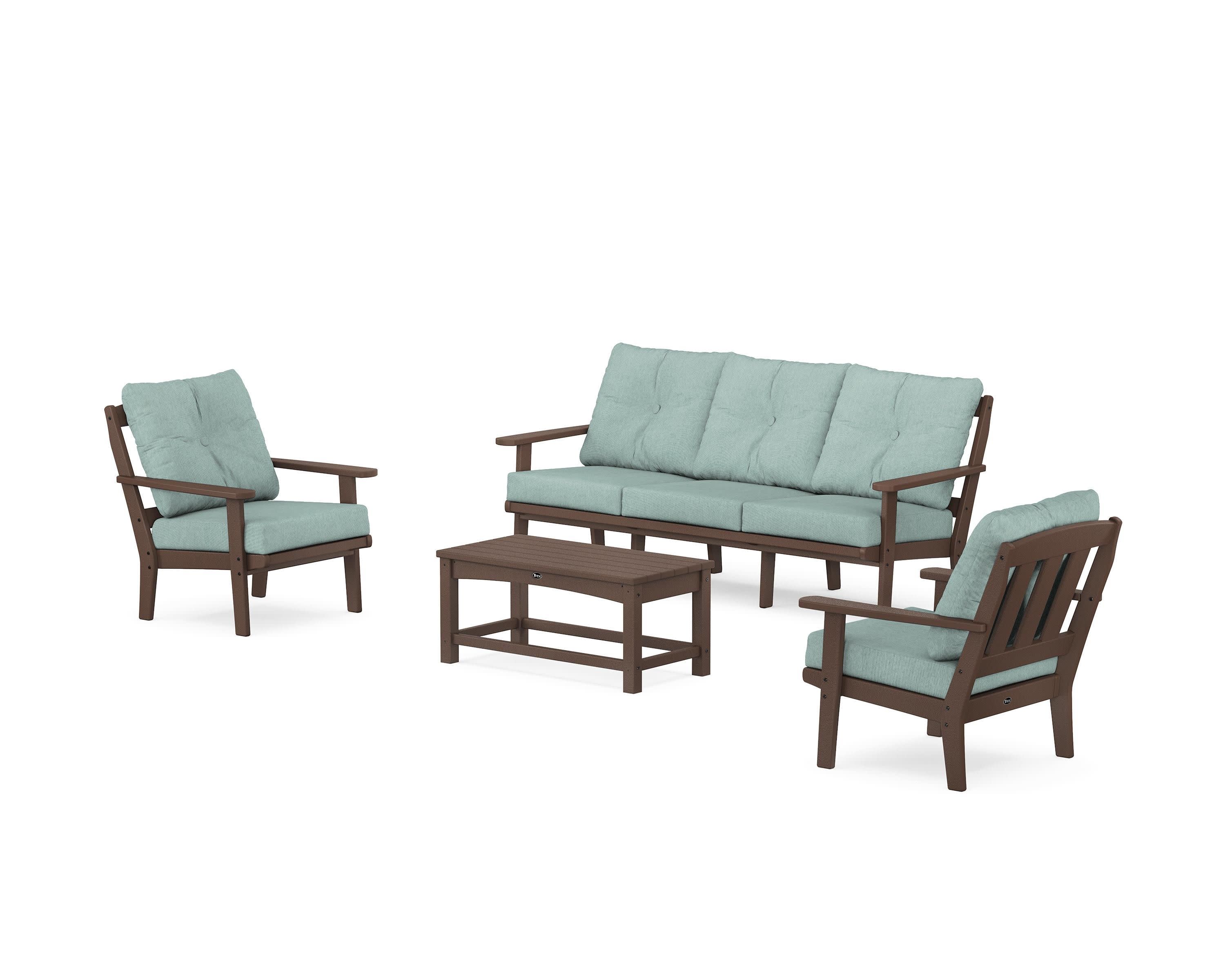 Cape Cod 4-Piece Deep Seating Set with Sofa in Vintage Lantern / Glacier Spa