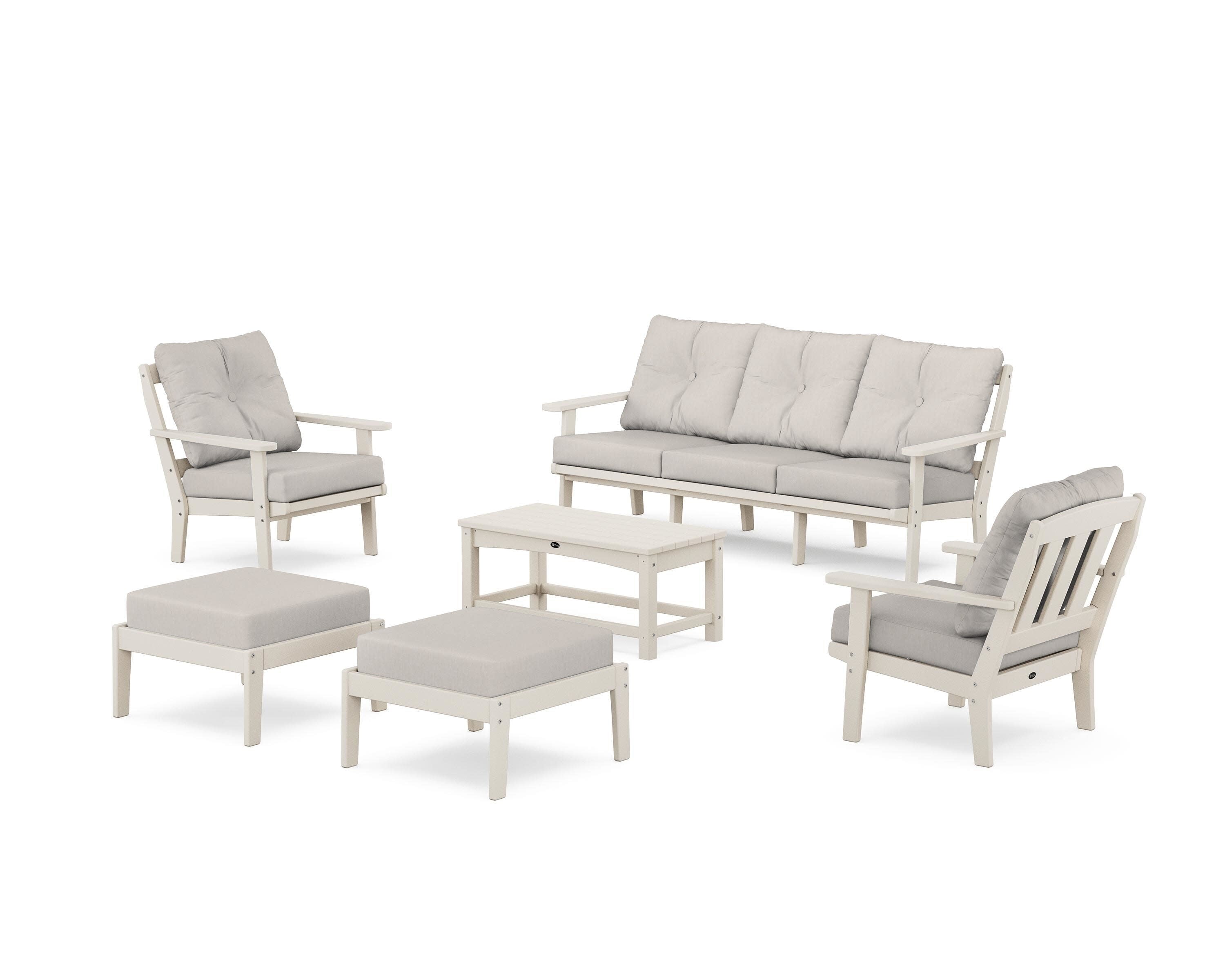 Cape Cod 6-Piece Lounge Sofa Set in Sand Castle / Cast Ash