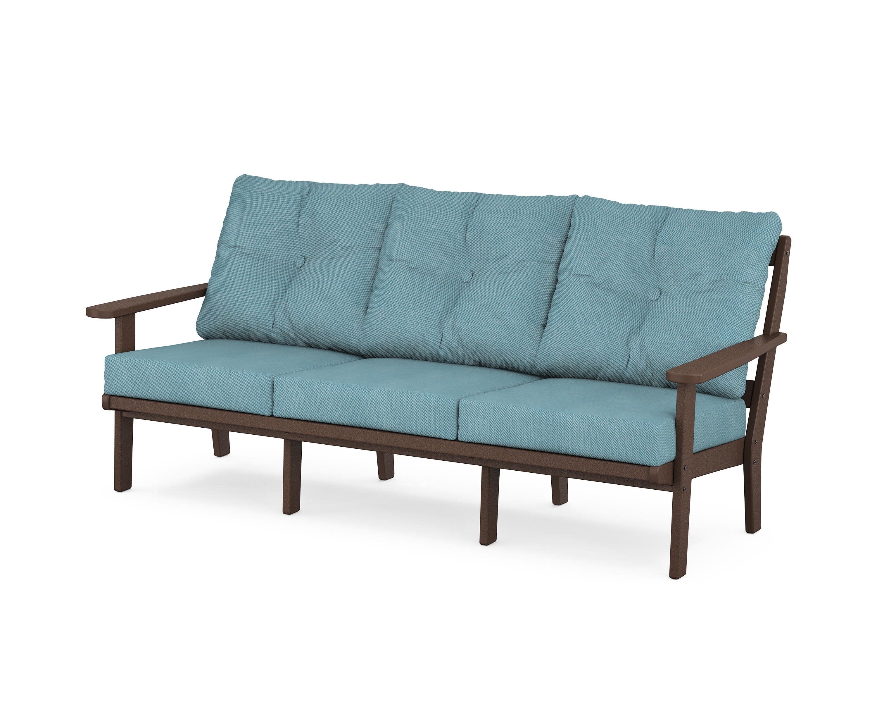 Cape Cod Deep Seating Sofa in Vintage Lantern / Lattice Sky Blue