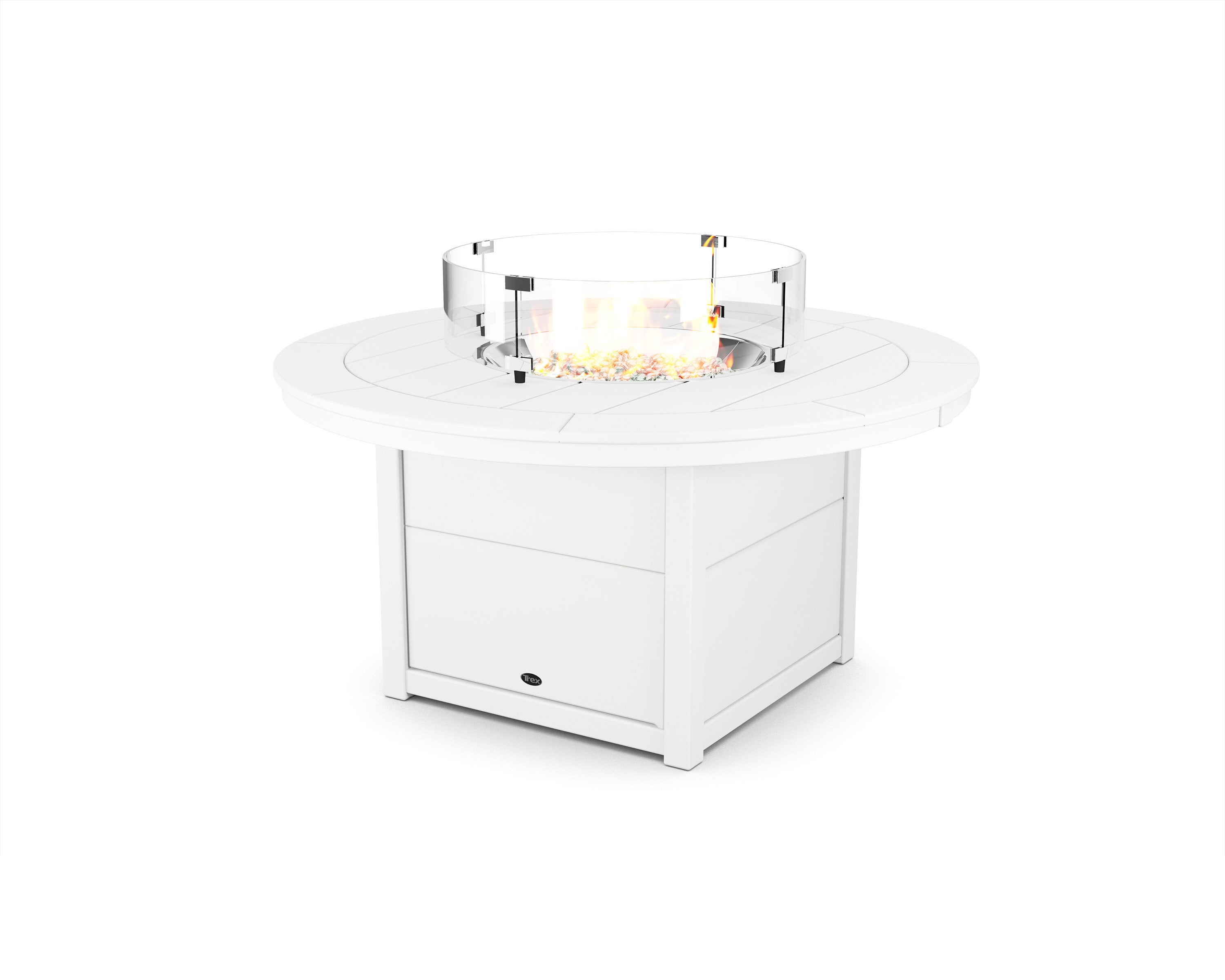Trex Round 48 Fire Pit Table in Classic White