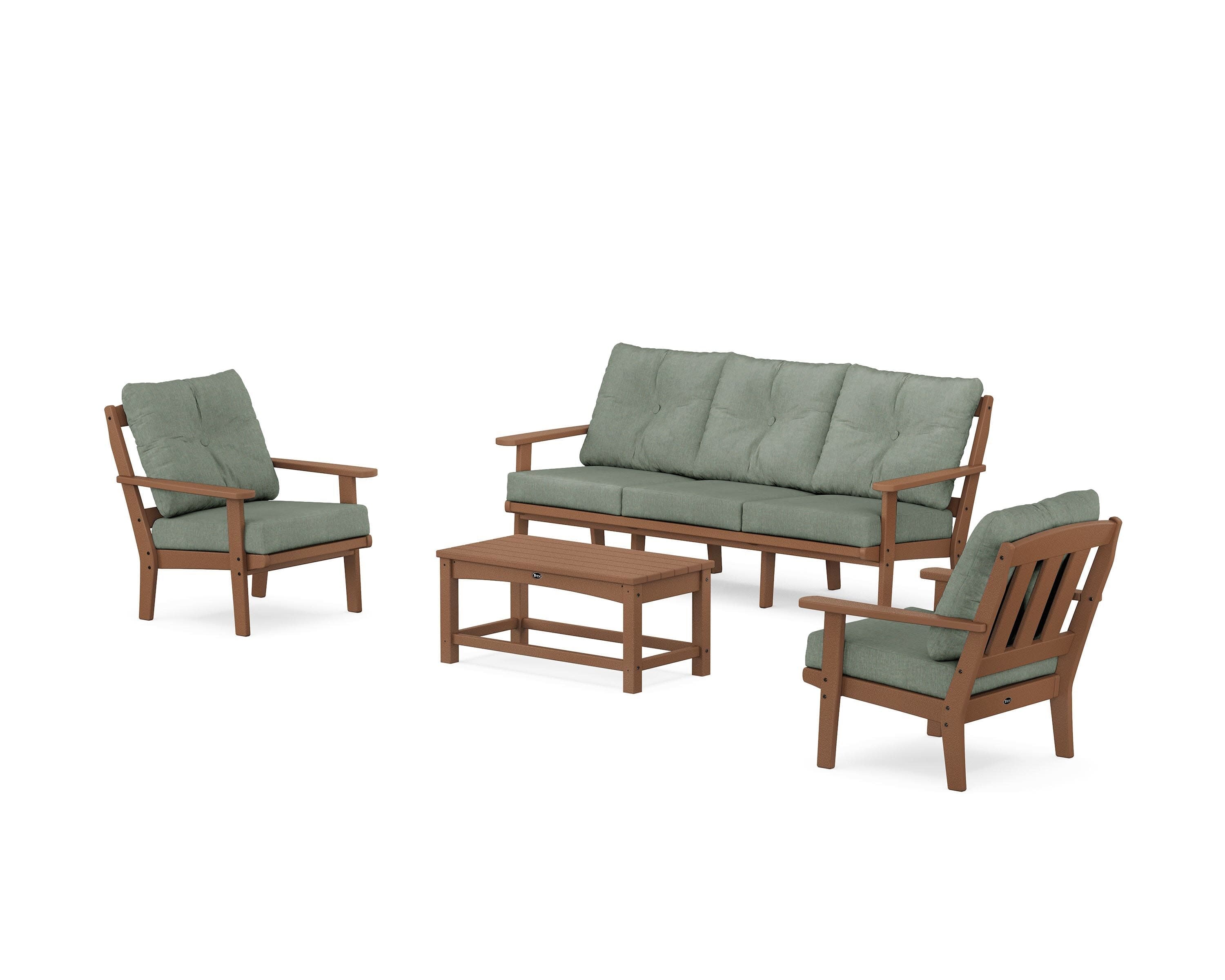 Cape Cod 4-Piece Deep Seating Set with Sofa in Tree House / Cast Sage