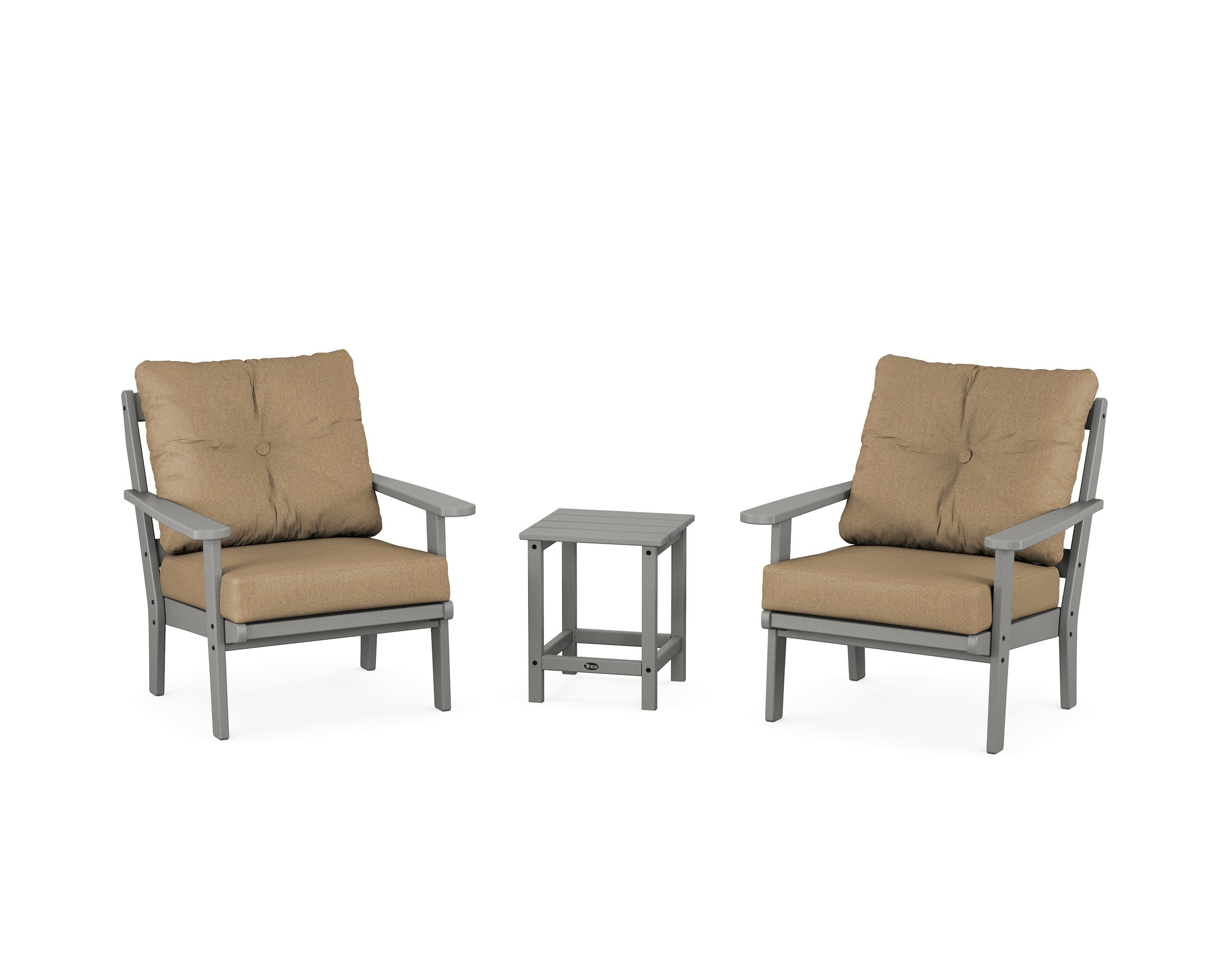 Cape Cod 3-Piece Deep Seating Set in Stepping Stone / Sesame