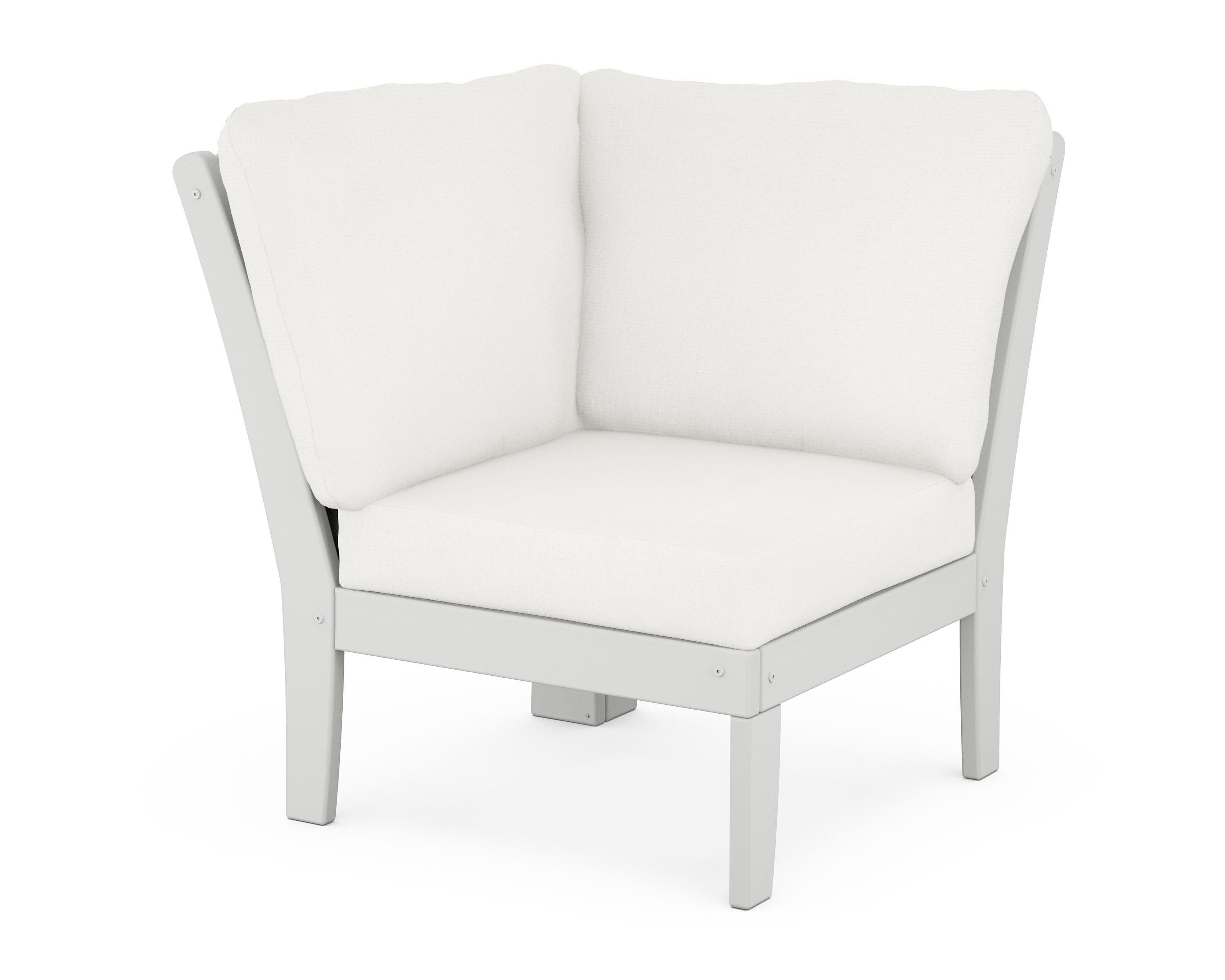 Yacht Club Modular Corner Chair in Classic White / Natural Linen