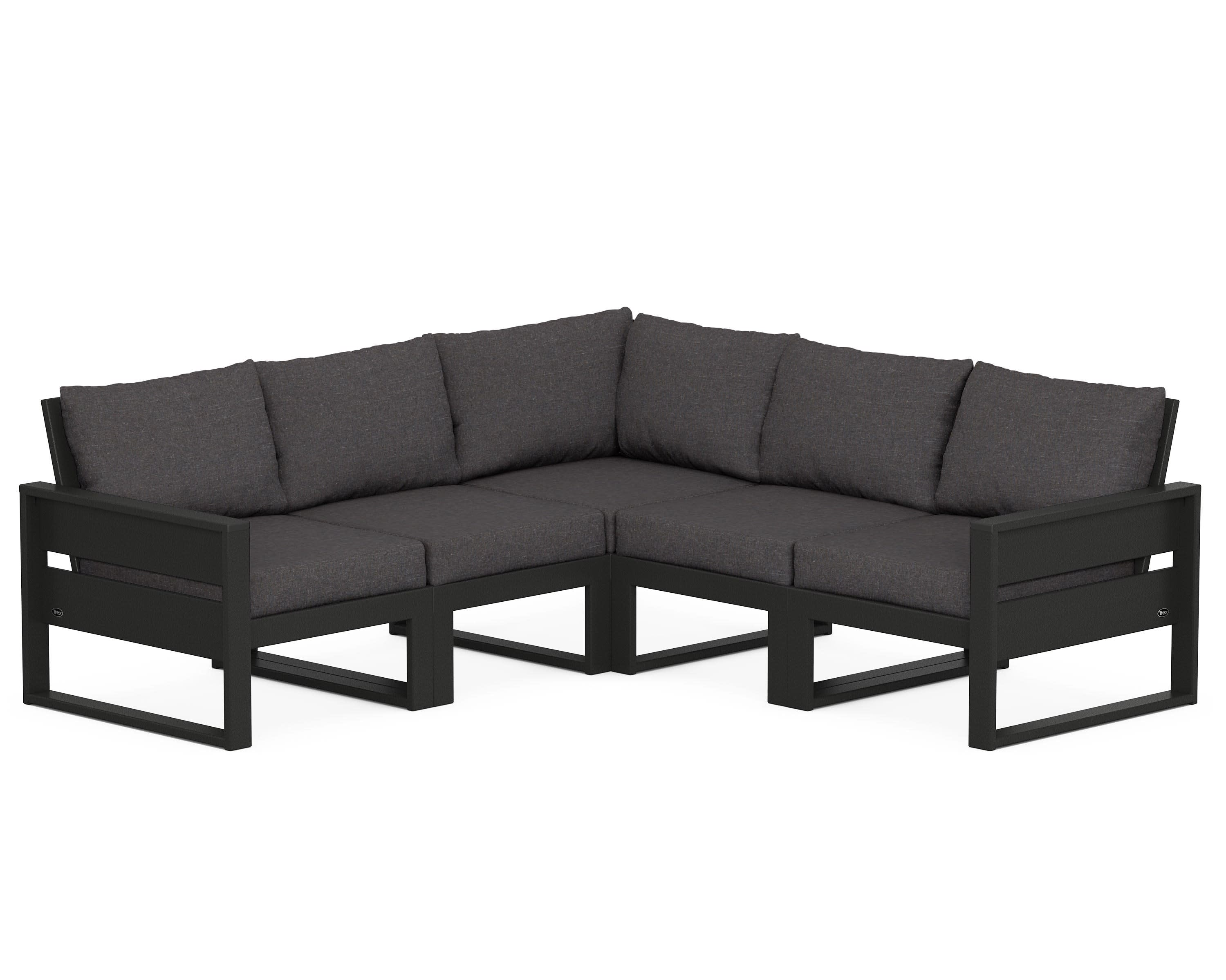 Eastport 5-Piece Sectional in Charcoal Black / Ash Charcoal