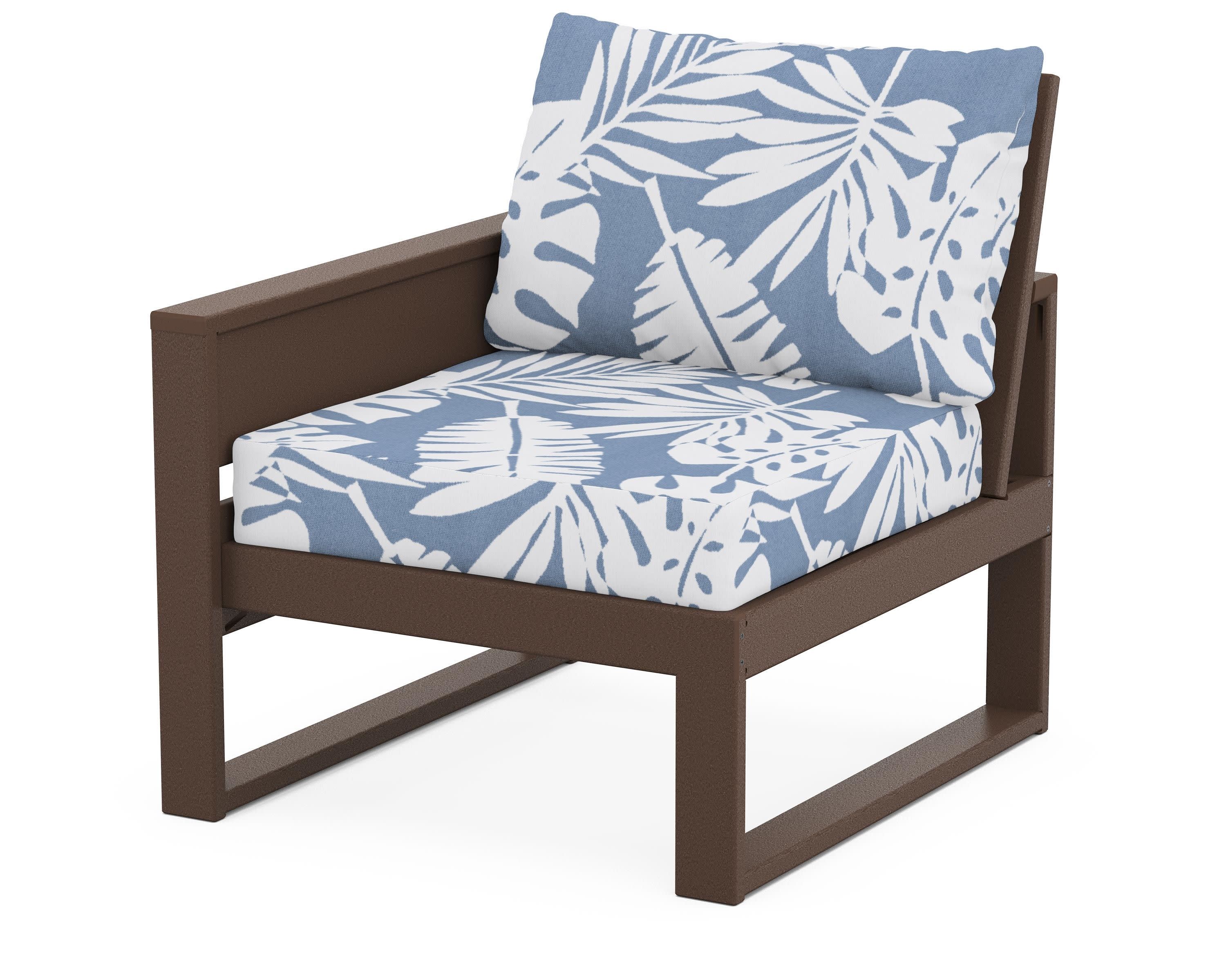 Eastport Modular Left Arm Chair in Vintage Lantern / Leaf Sky Blue