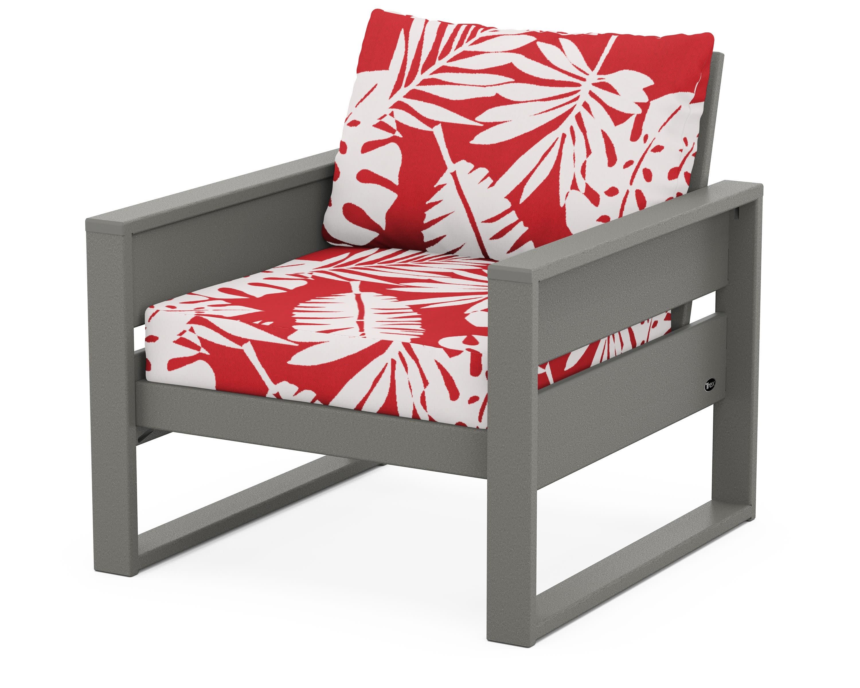 Eastport Club Chair in Stepping Stone / Leaf Crimson