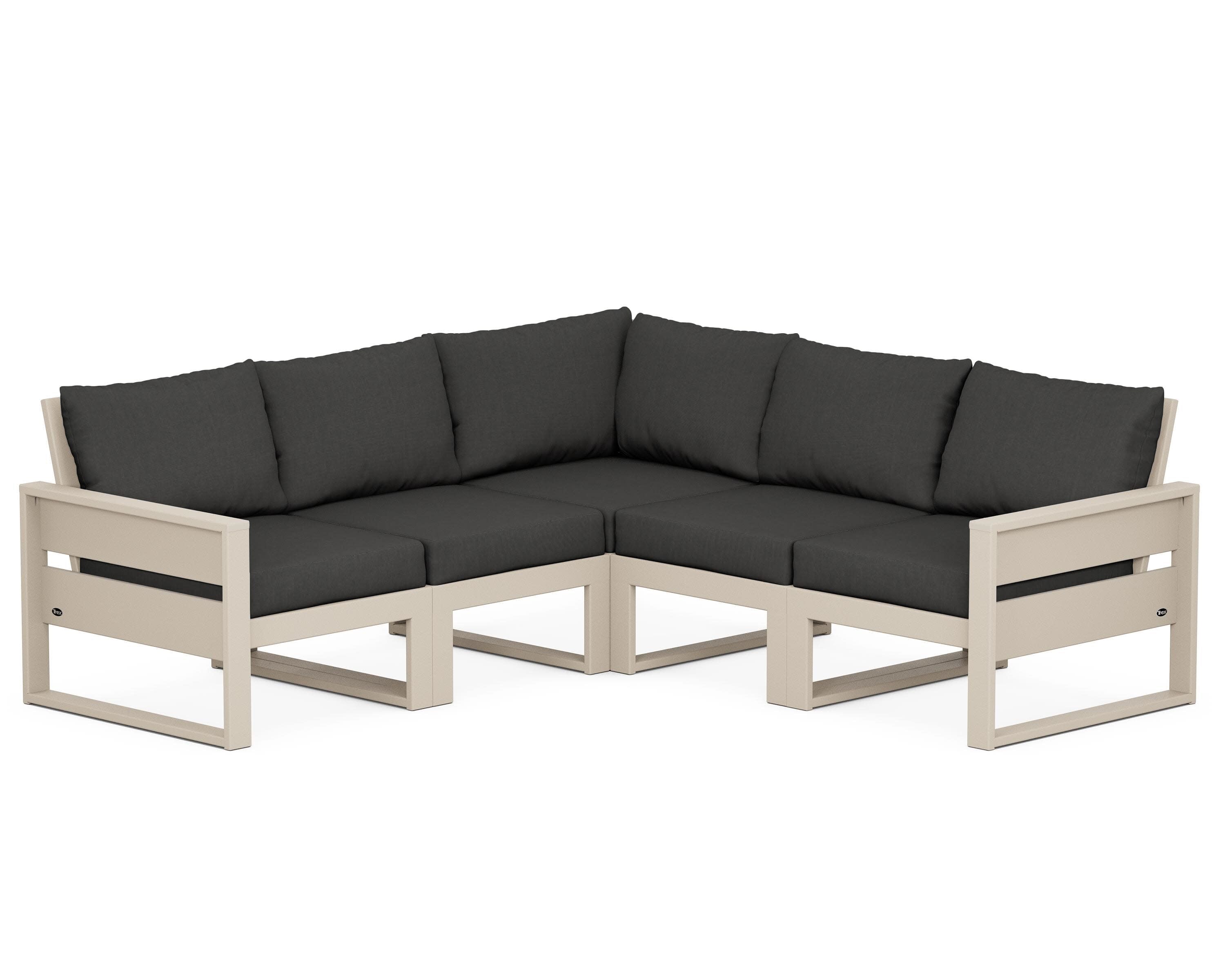 Eastport 5-Piece Sectional in Sand Castle / Spectrum Carbon